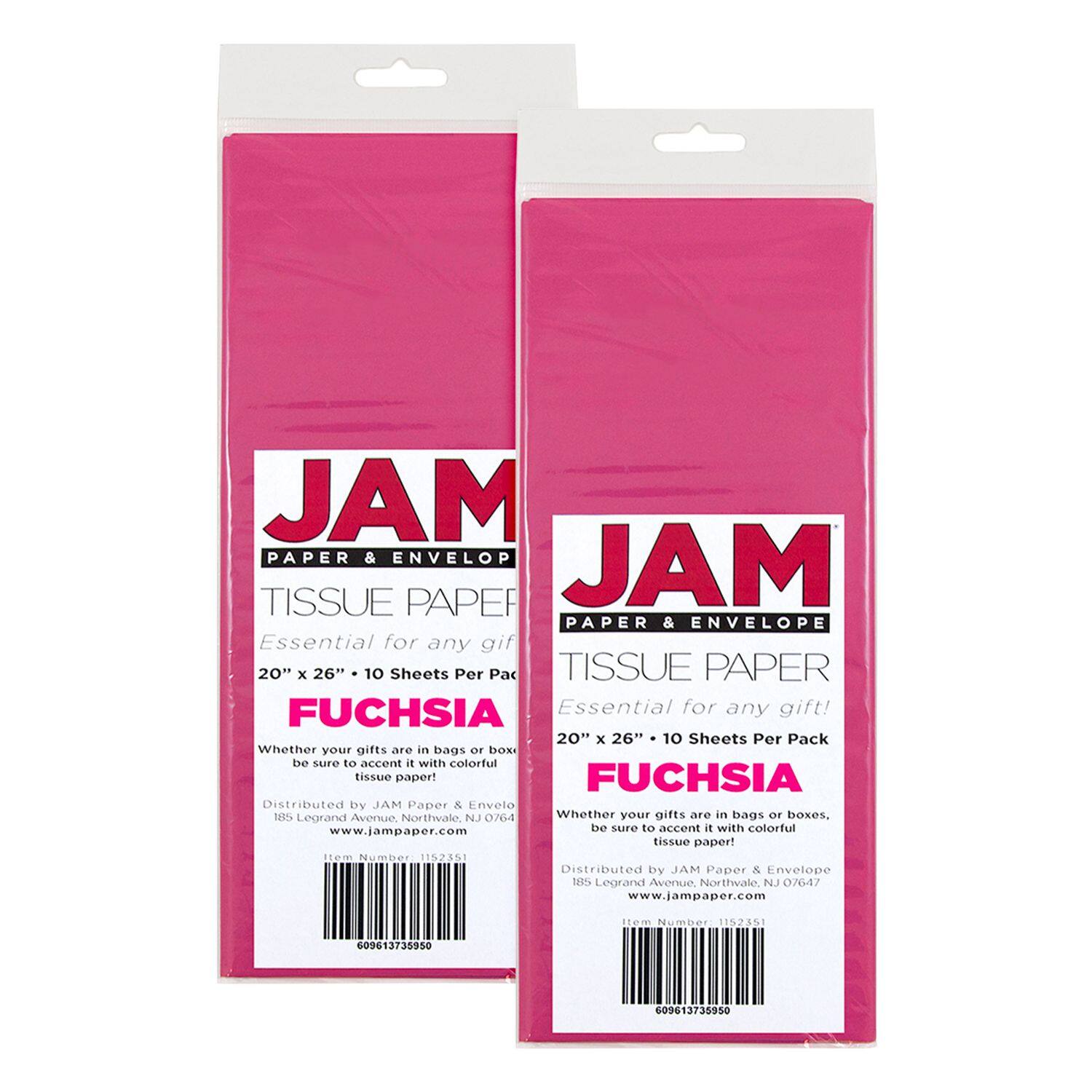 JAM Paper 20" x 26" Tissue Paper, 2 Packs of 10 Sheets