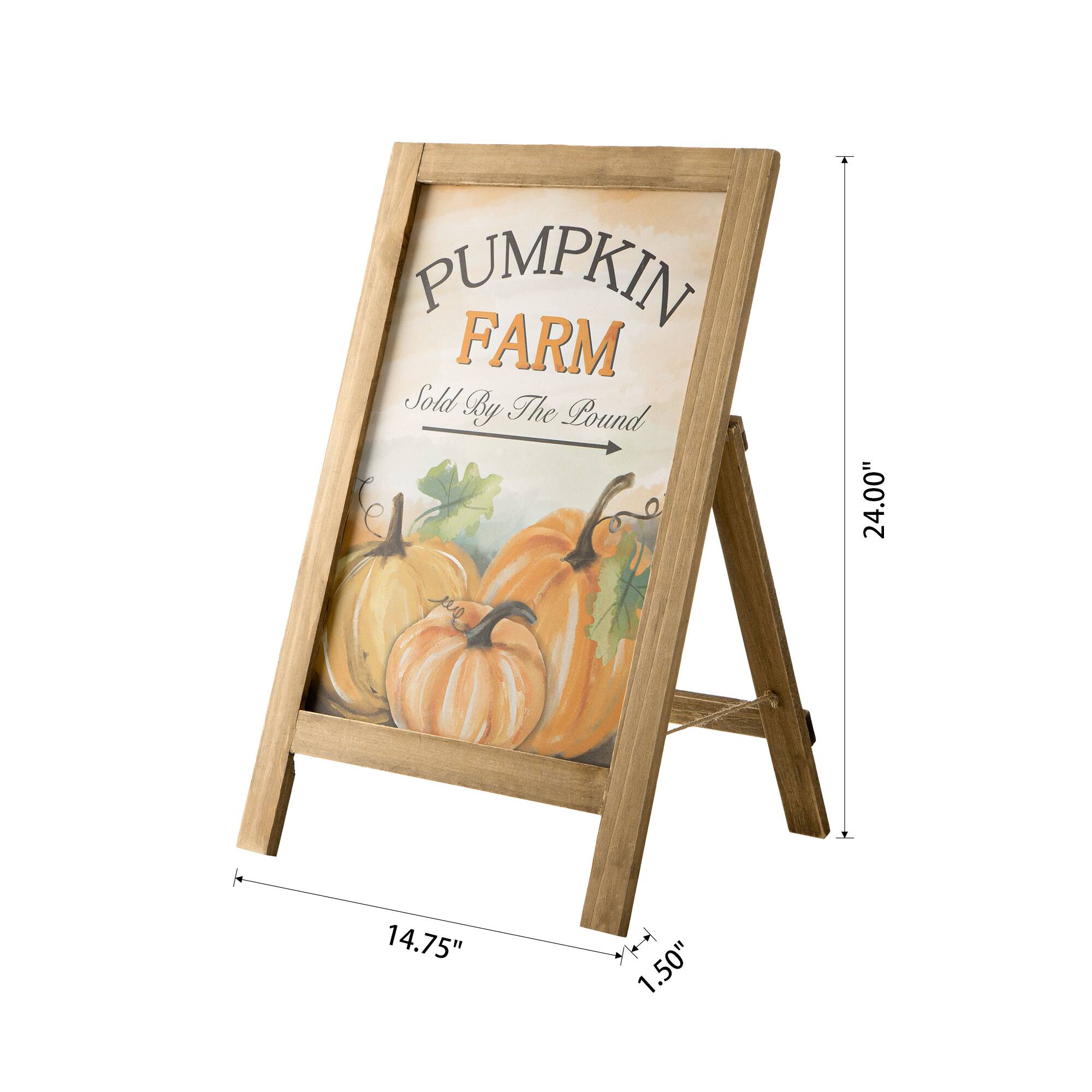 24&#x22; GlitzHome&#xAE; Pumpkin Farm Wooden Porch Sign