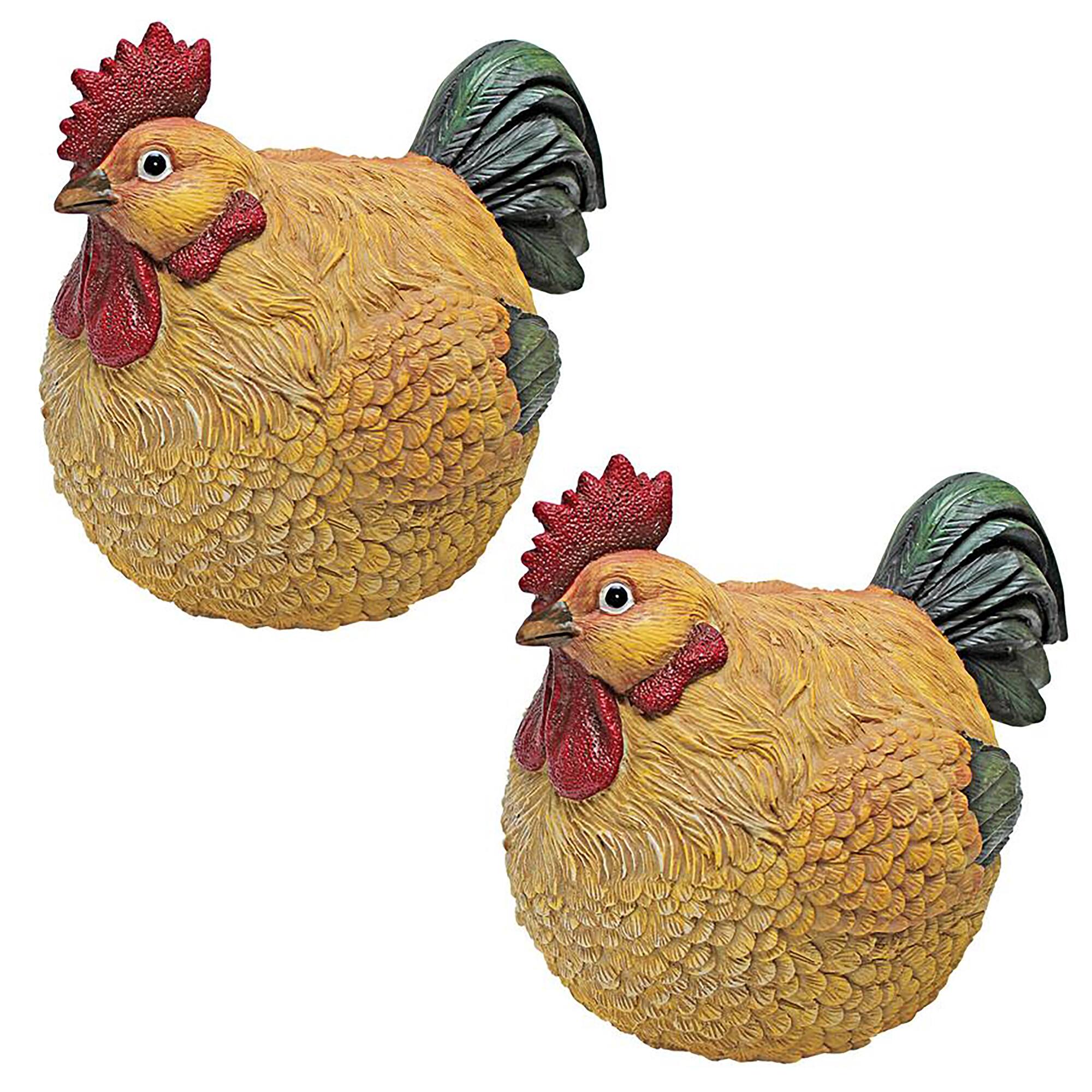 Design Toscano 7&#x22; Roly-Poly Ball of Chicken Statues, 2ct.