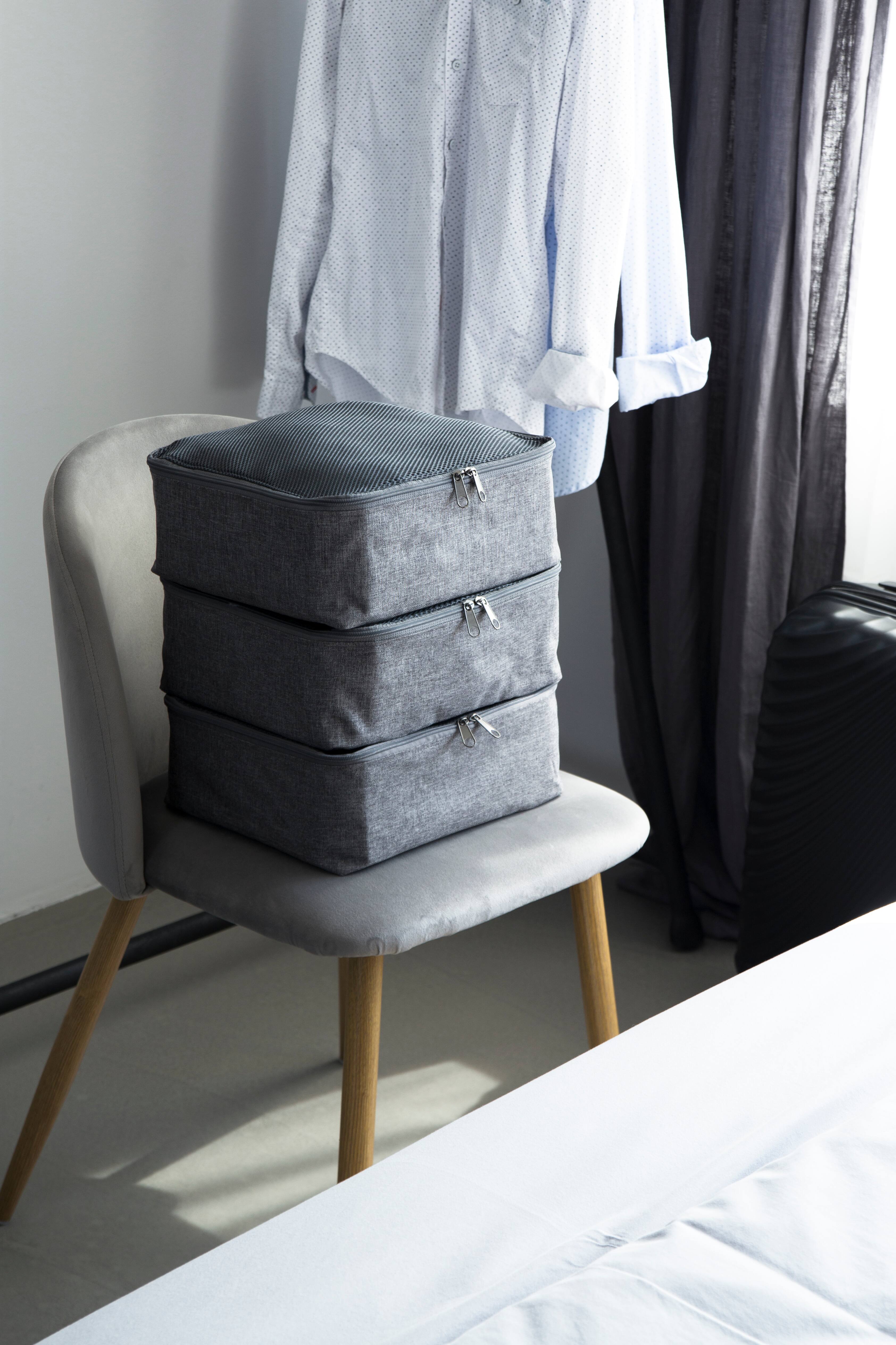 Bigso Medium Gray Travel Packing Cubes, 3ct.