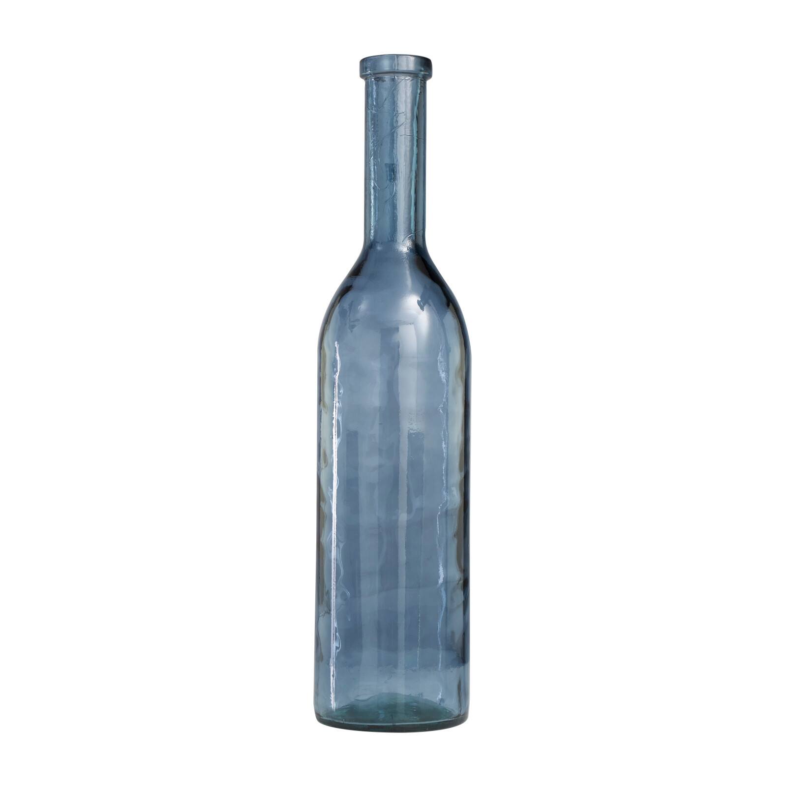 30" Blue Recycled Glass Tall Spanish Bottleneck Vase