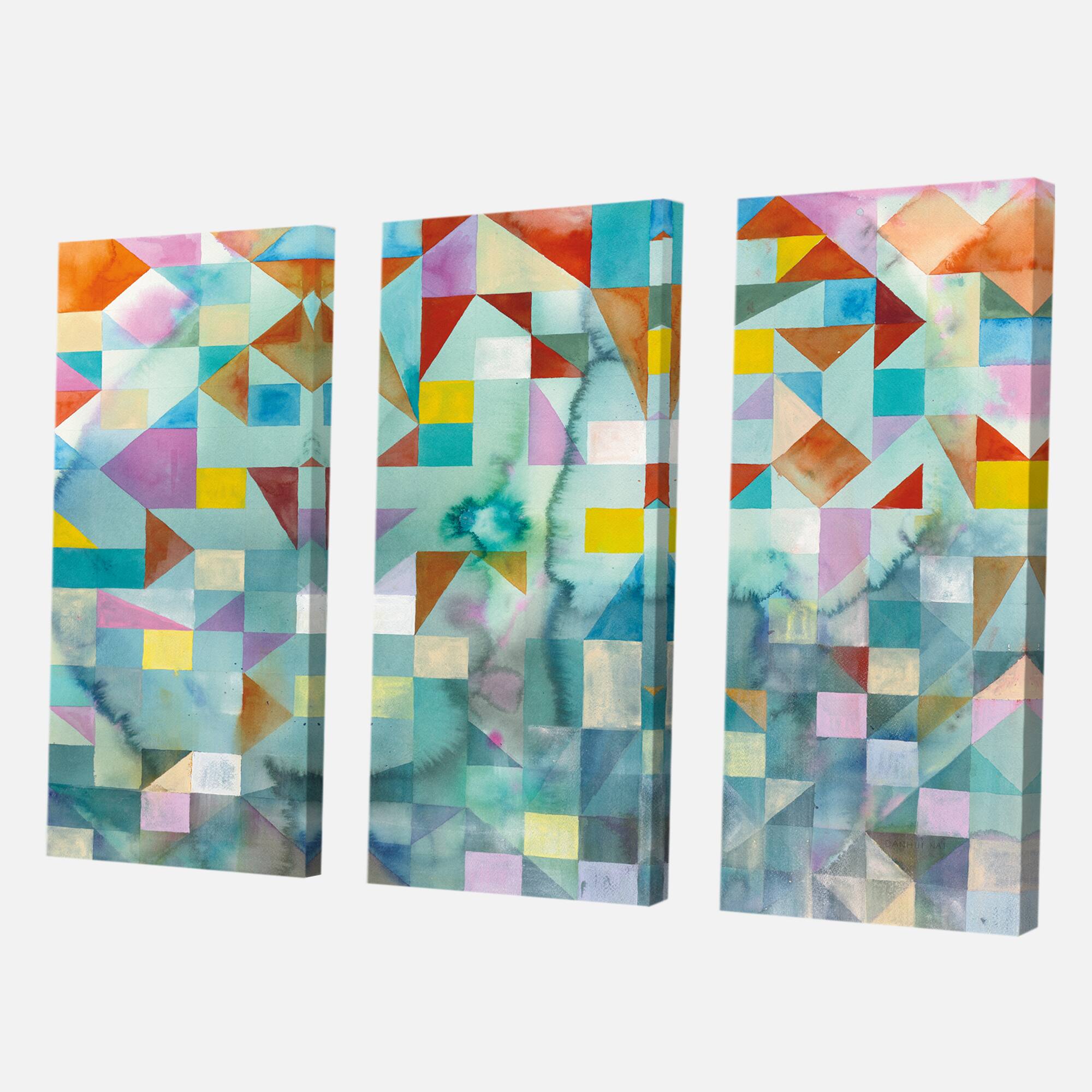 Designart - Modern Patchwork - Modern Gallery-wrapped Canvas