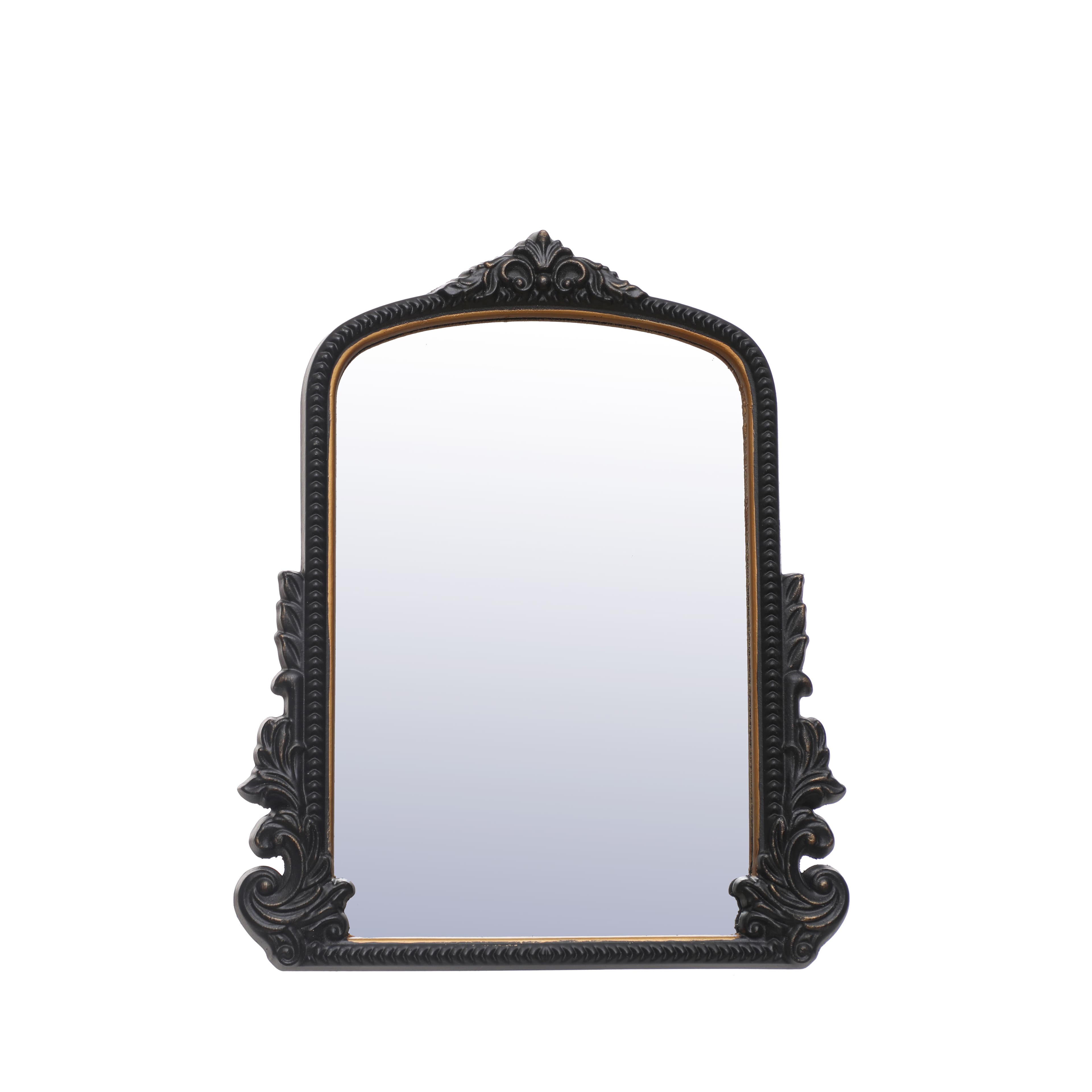 11.75&#x22; Black &#x26; Gold Ornate Tabletop Mirror by Ashland&#xAE;