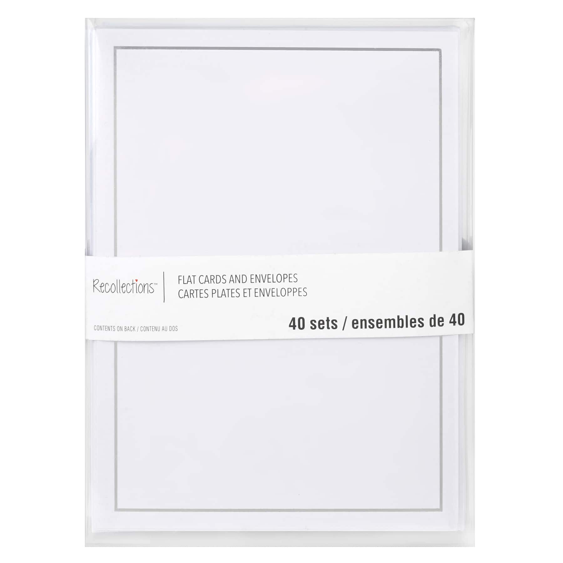 Silver Border Flat Cards &#x26; Envelopes by Recollections&#x2122;, 5&#x22; x 7&#x22;