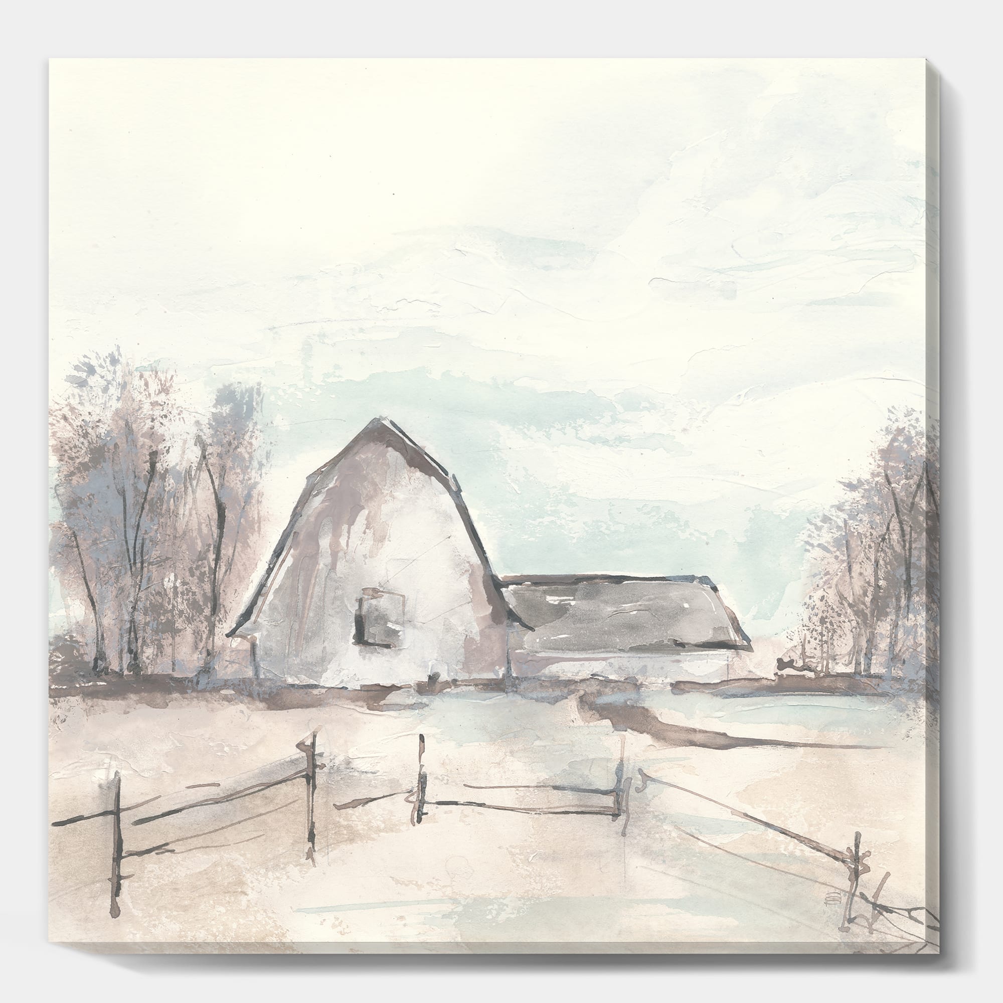 Designart - Farmhouse Barn Grey VIII - Modern Farmhouse Premium Canvas Wall Art