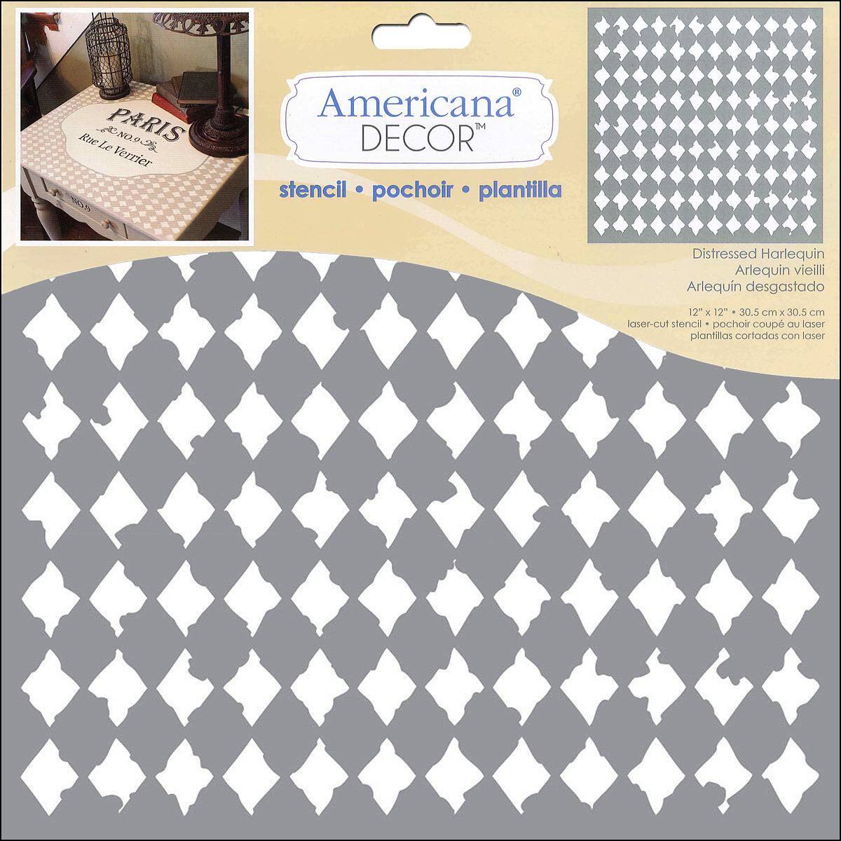 DecoArt Americana Decor Distressed Harlequin Stencil, 12 x 12 By Deco Art