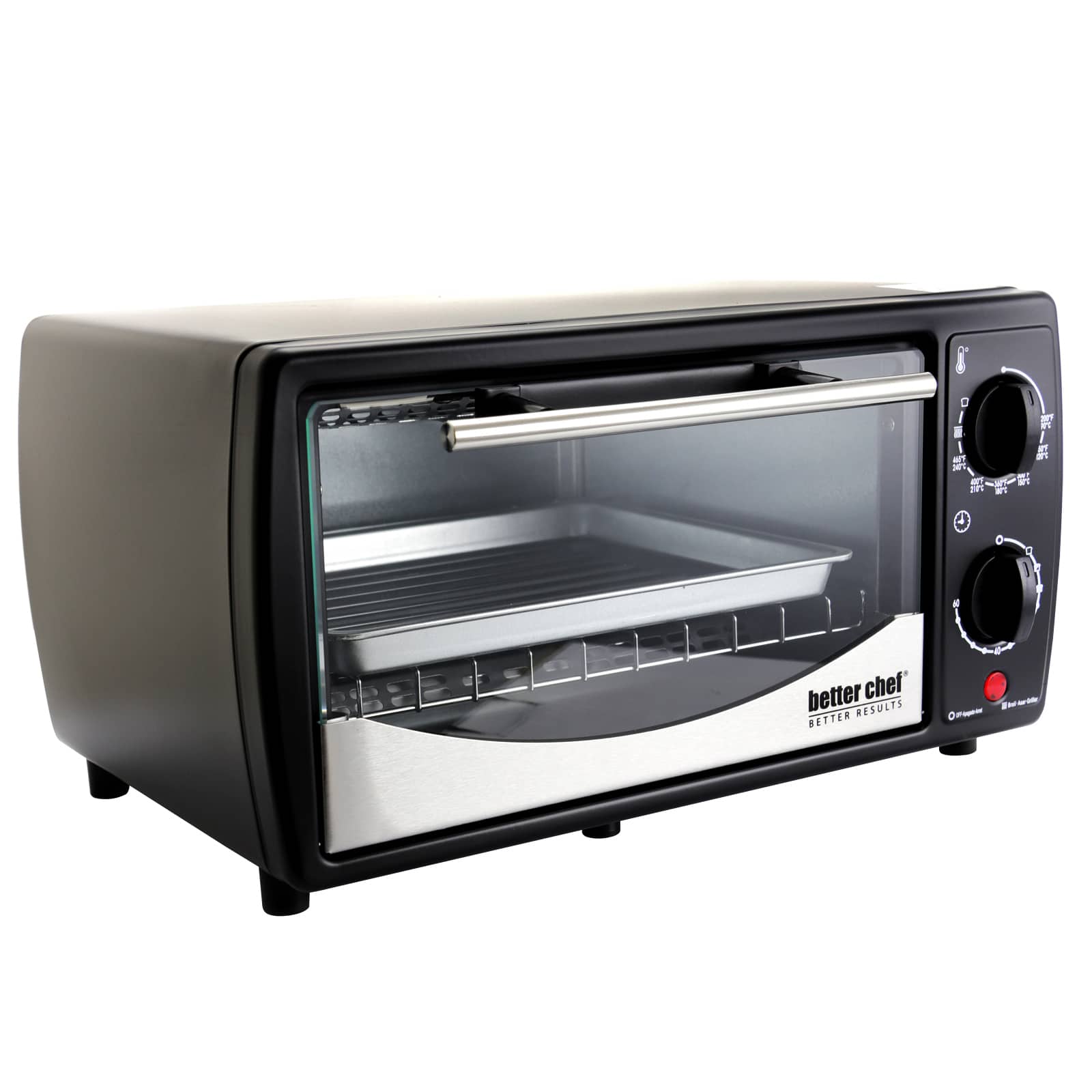 Better Chef 9L Black with Stainless Steel Front Toaster Oven Broiler