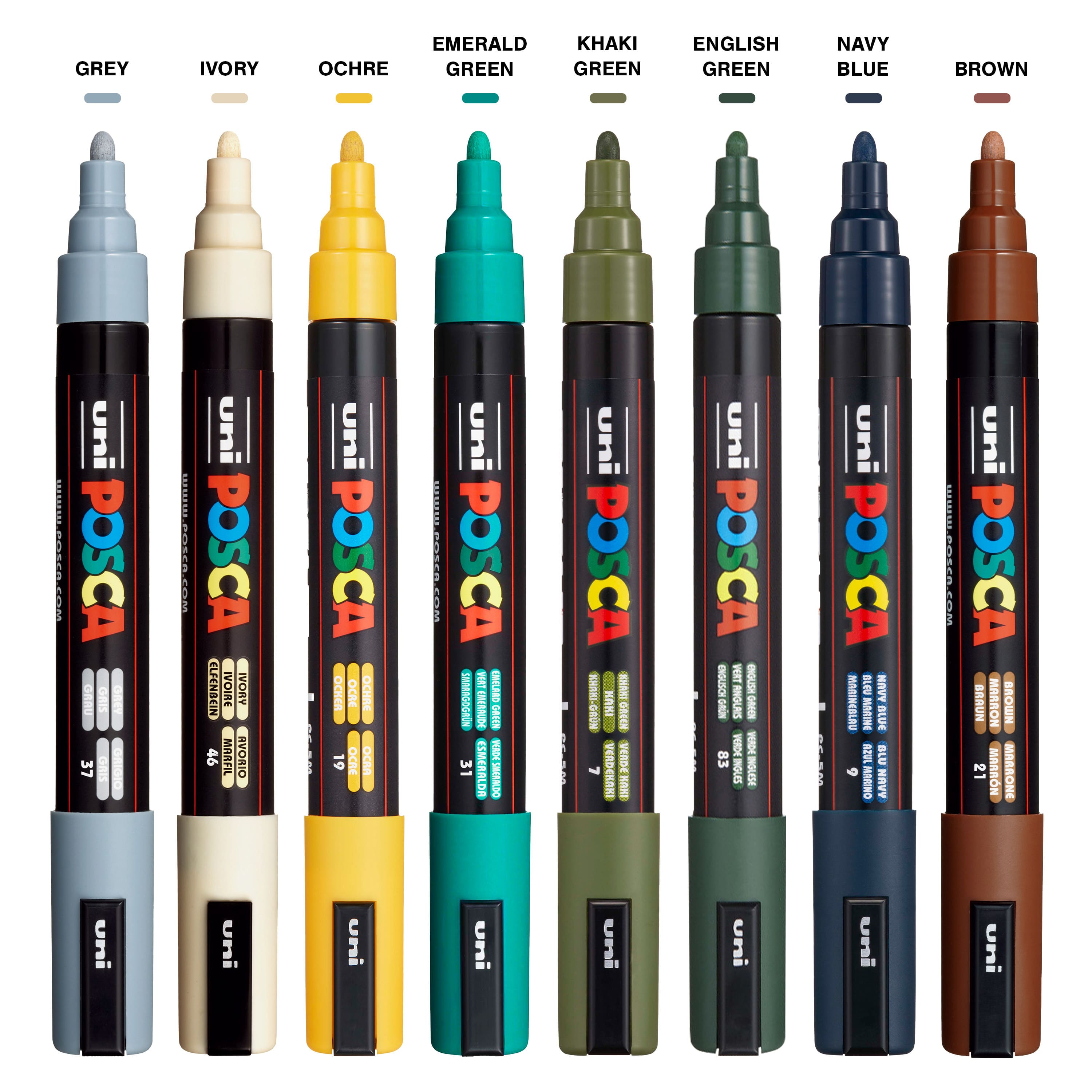 POSCA PC-5M Medium Tip Earth Tones Paint Marker Set
