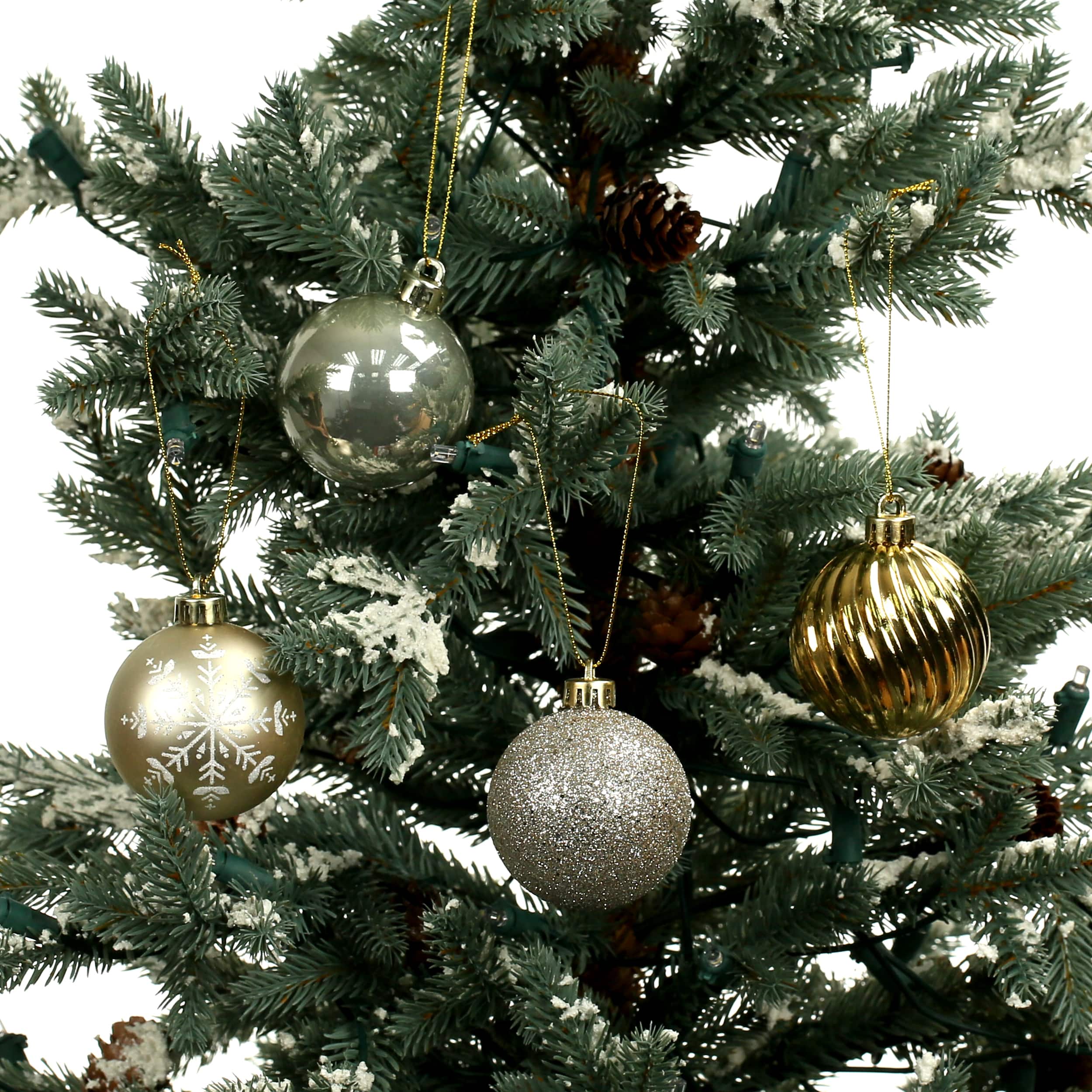 5 Pack 2.2&#x22; Silver &#x26; Gold Shatterproof Ball Ornaments by Ashland&#xAE;