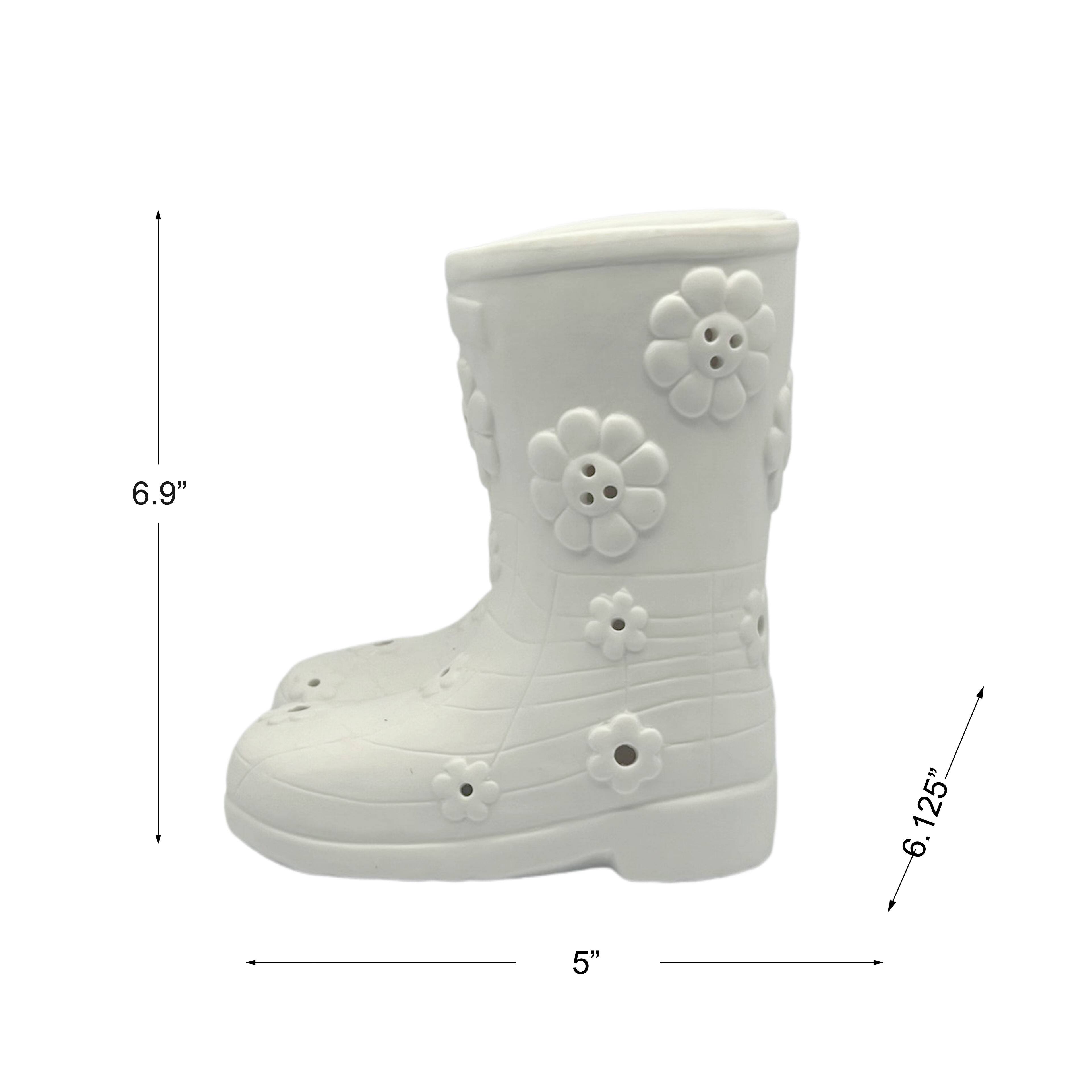 7&#x22; Unfinished Rain Boot DIY LED Ceramic D&#xE9;cor by Make Market&#xAE;