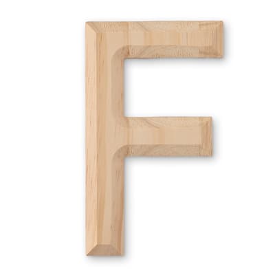 13-inch Unfinished Wooden Monogram Letter F, Rustic-Style Home Decor, Paintable Wood Alphabet Letters for Custom Signs, Party Decorations, Crafting