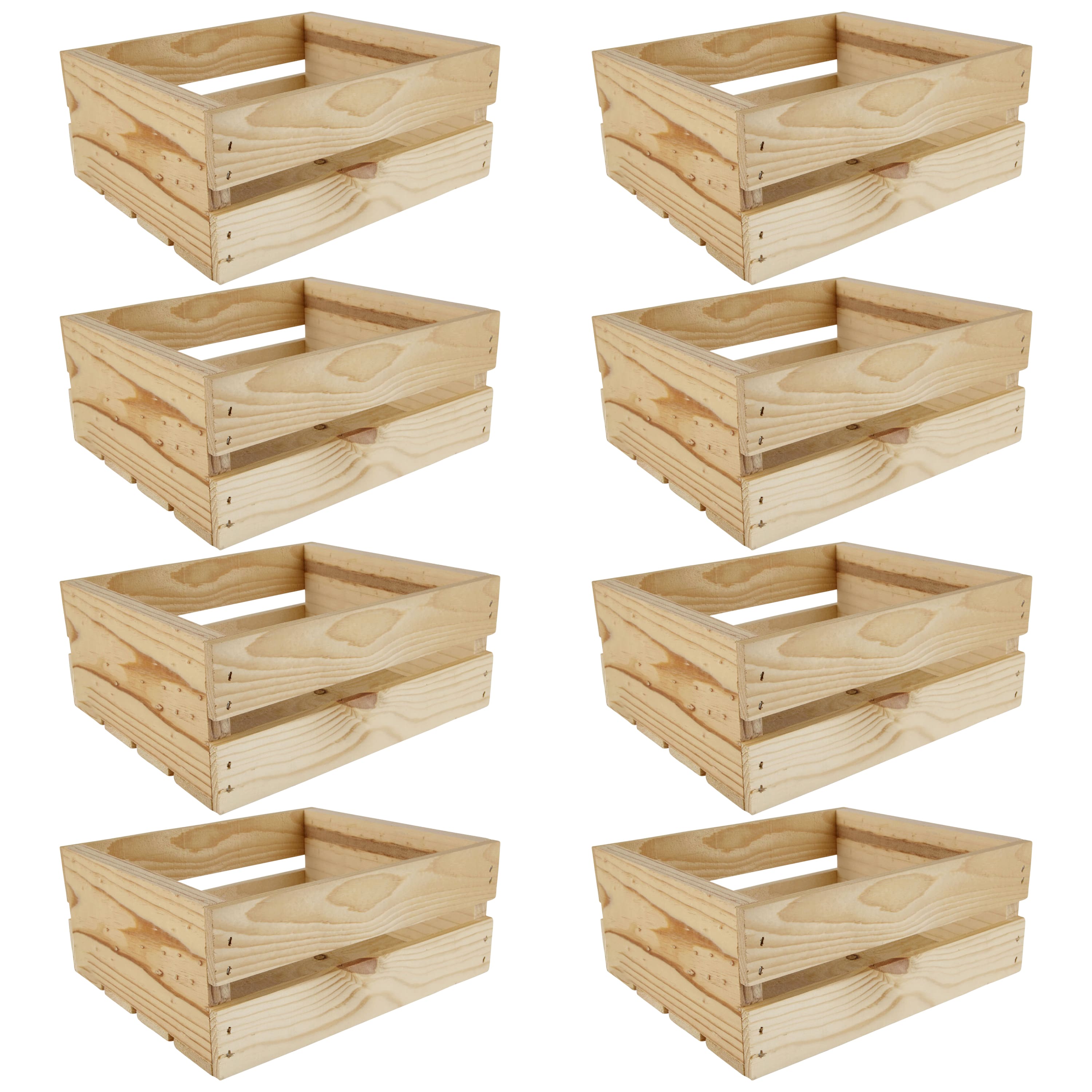 8 Pack: 11" Half Wood Crate by Make Market®