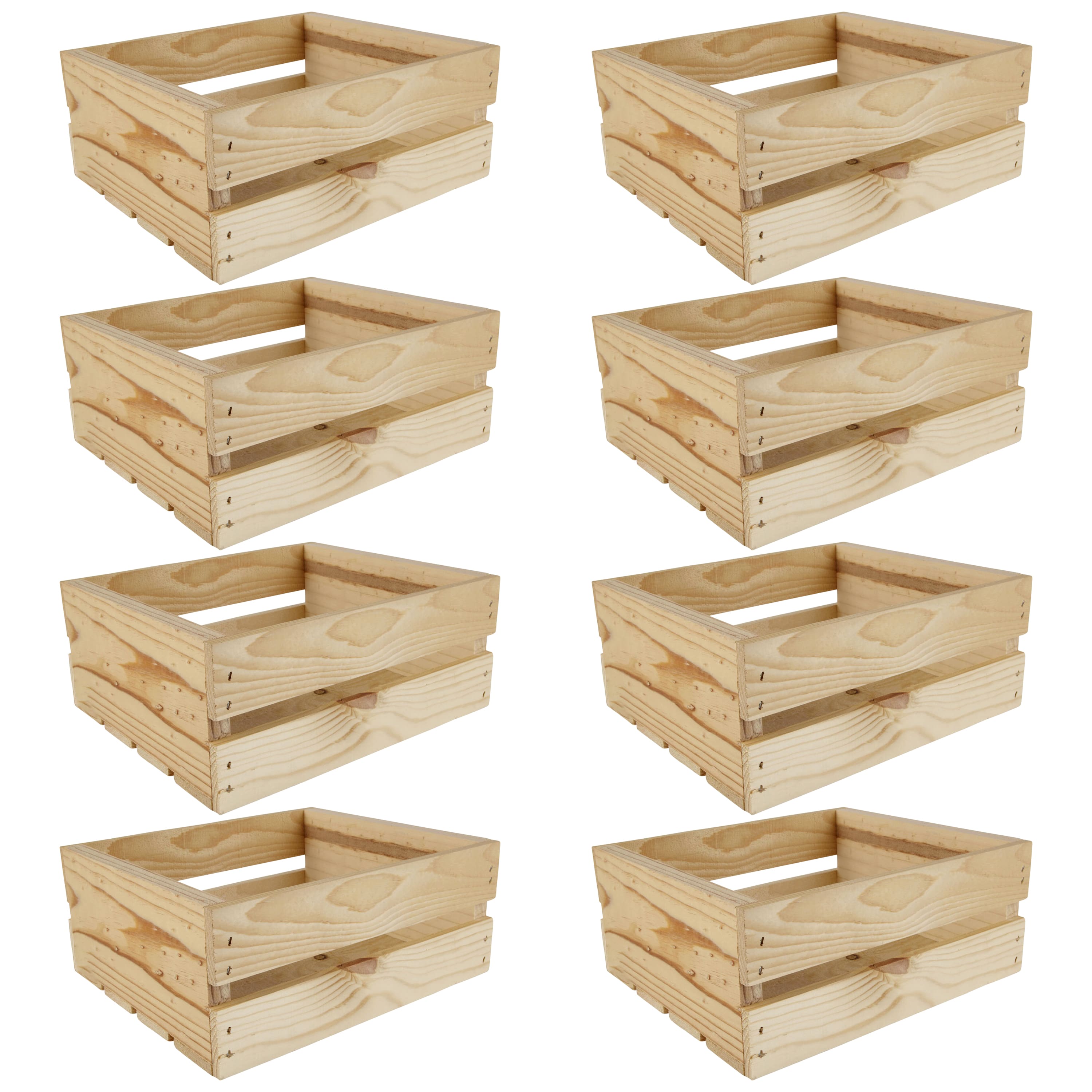 8 Pack: 11&#x22; Half Wood Crate by Make Market&#xAE;