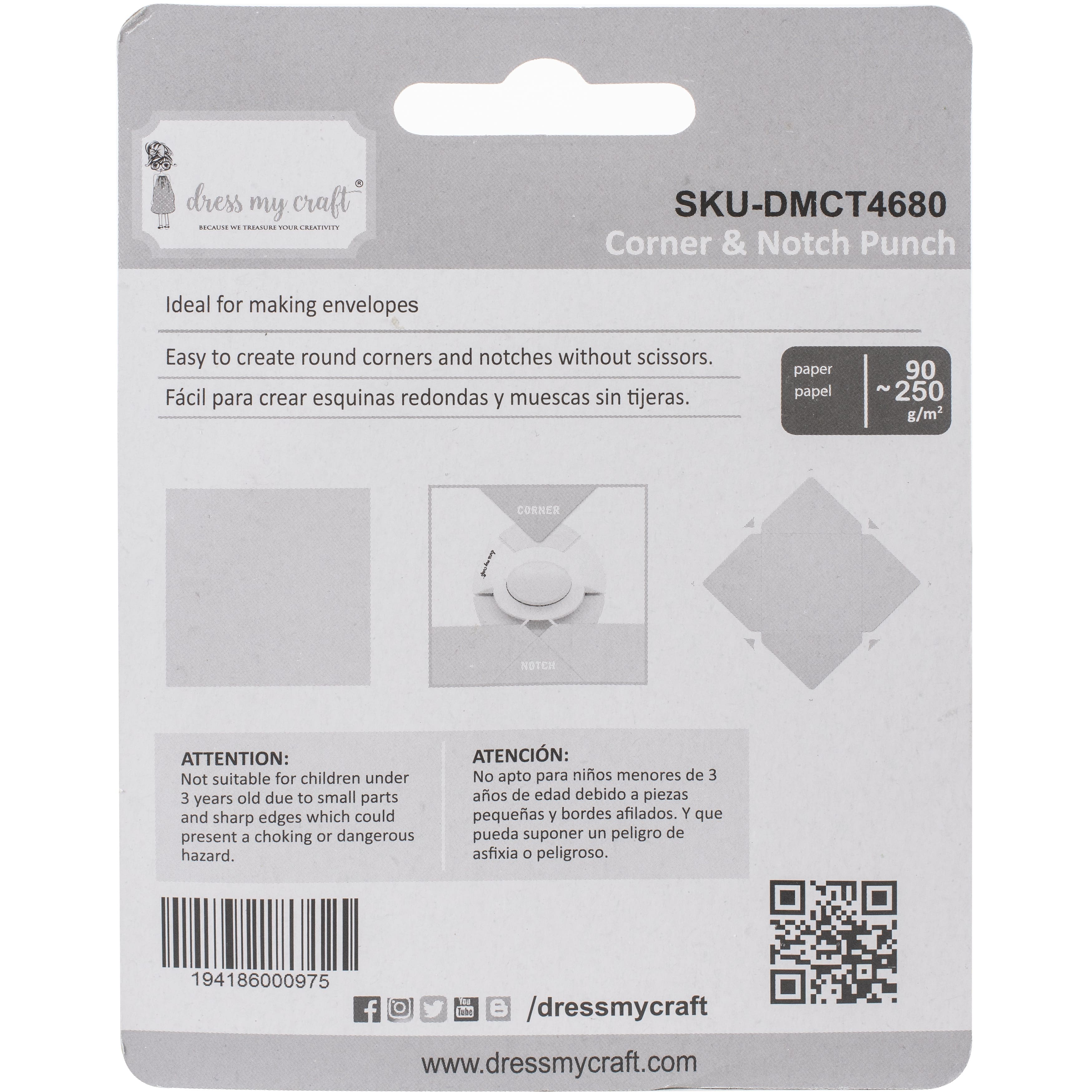 Dress My Craft&#xAE; Corner &#x26; Notch Punch