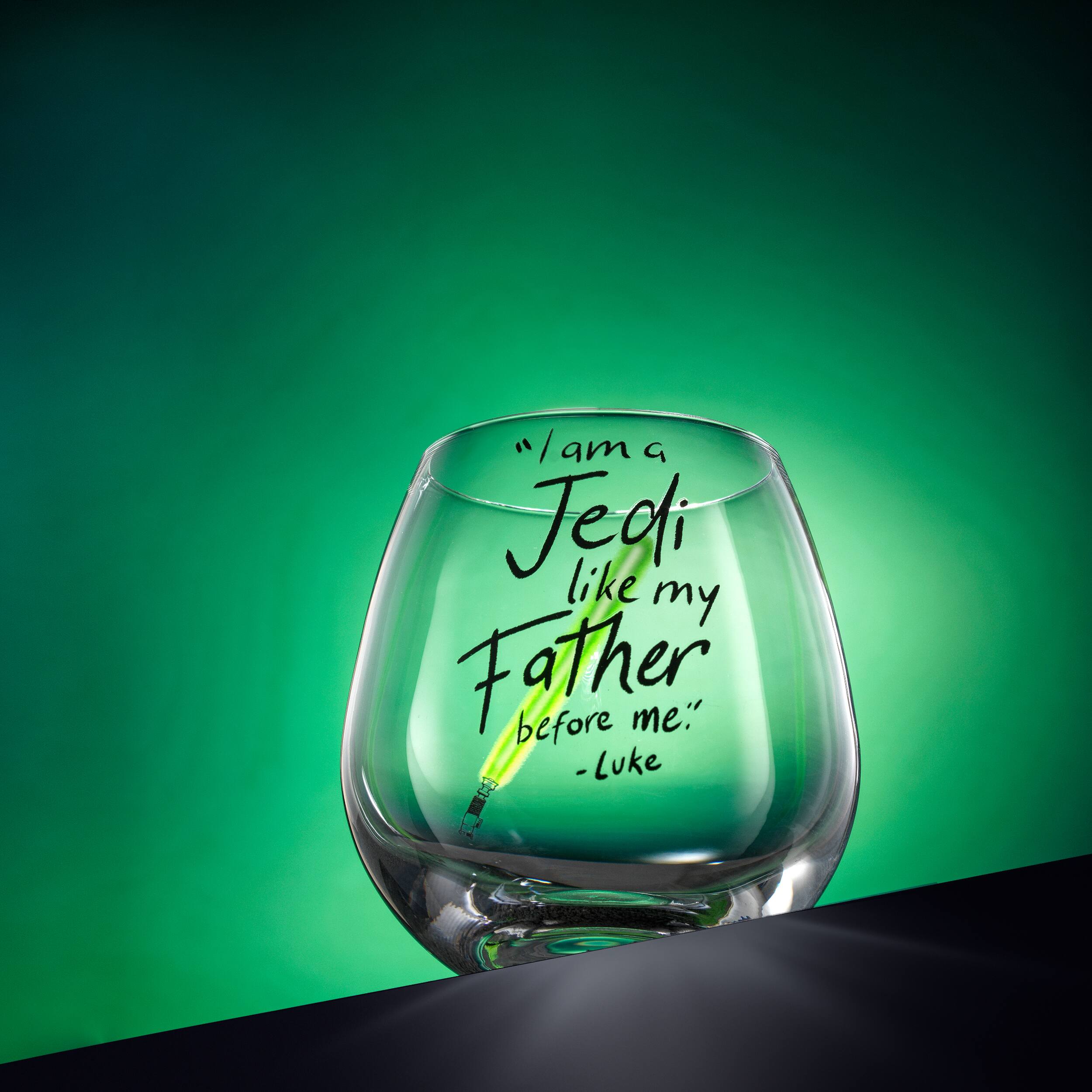 JoyJolt® Star Wars™ 15oz. New Hope Luke Skywalker Green Lightsaber Stemless Drinking Glass, 2ct.
