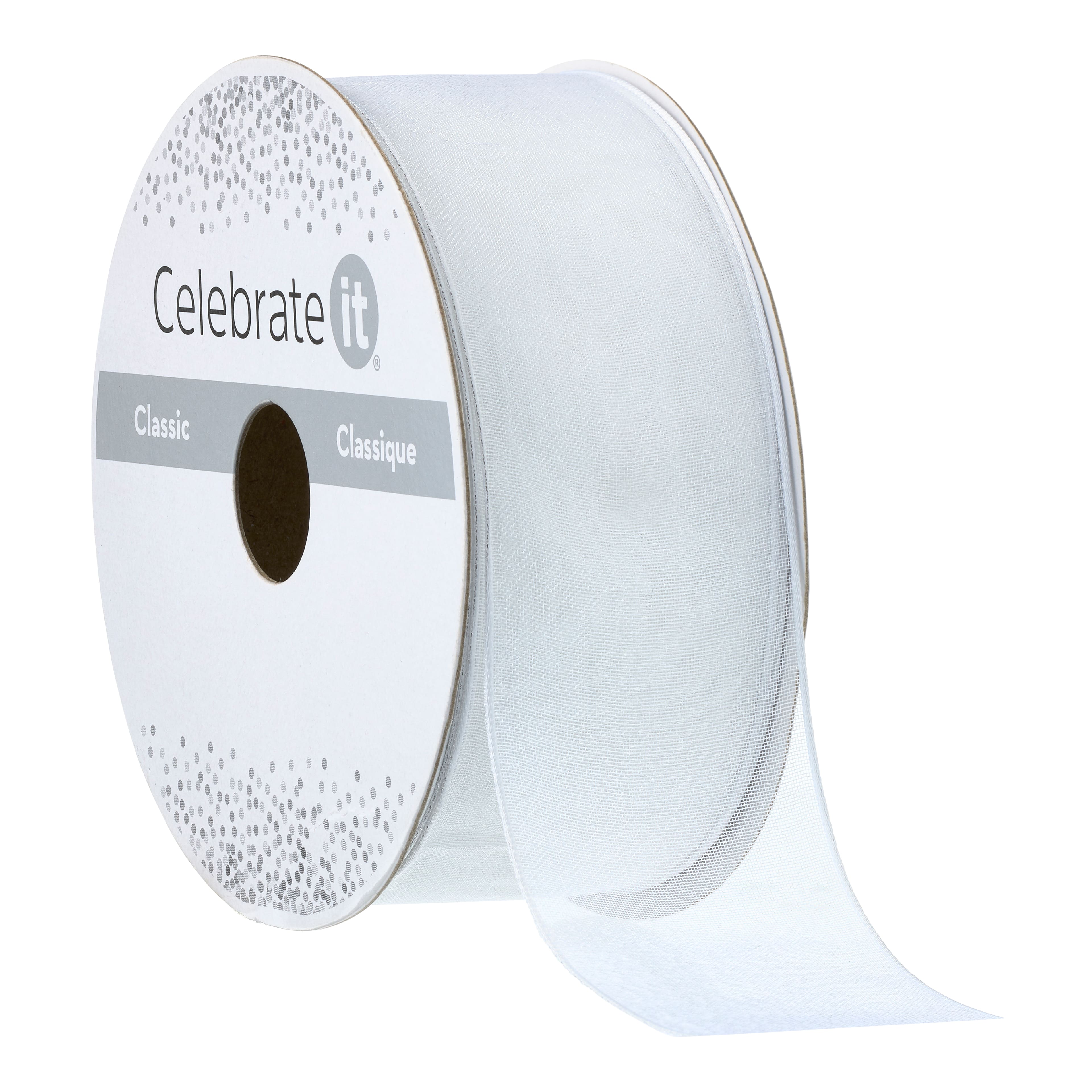 12 Pack: 1.5&#x27;&#x27; x 15yd. Sheer Wired Ribbon by Celebrate It&#xAE;