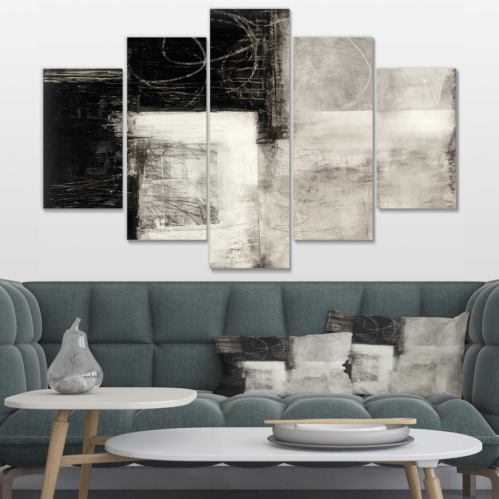 Designart - A Geometric Day II - Mid-Century Modern Canvas Artwork