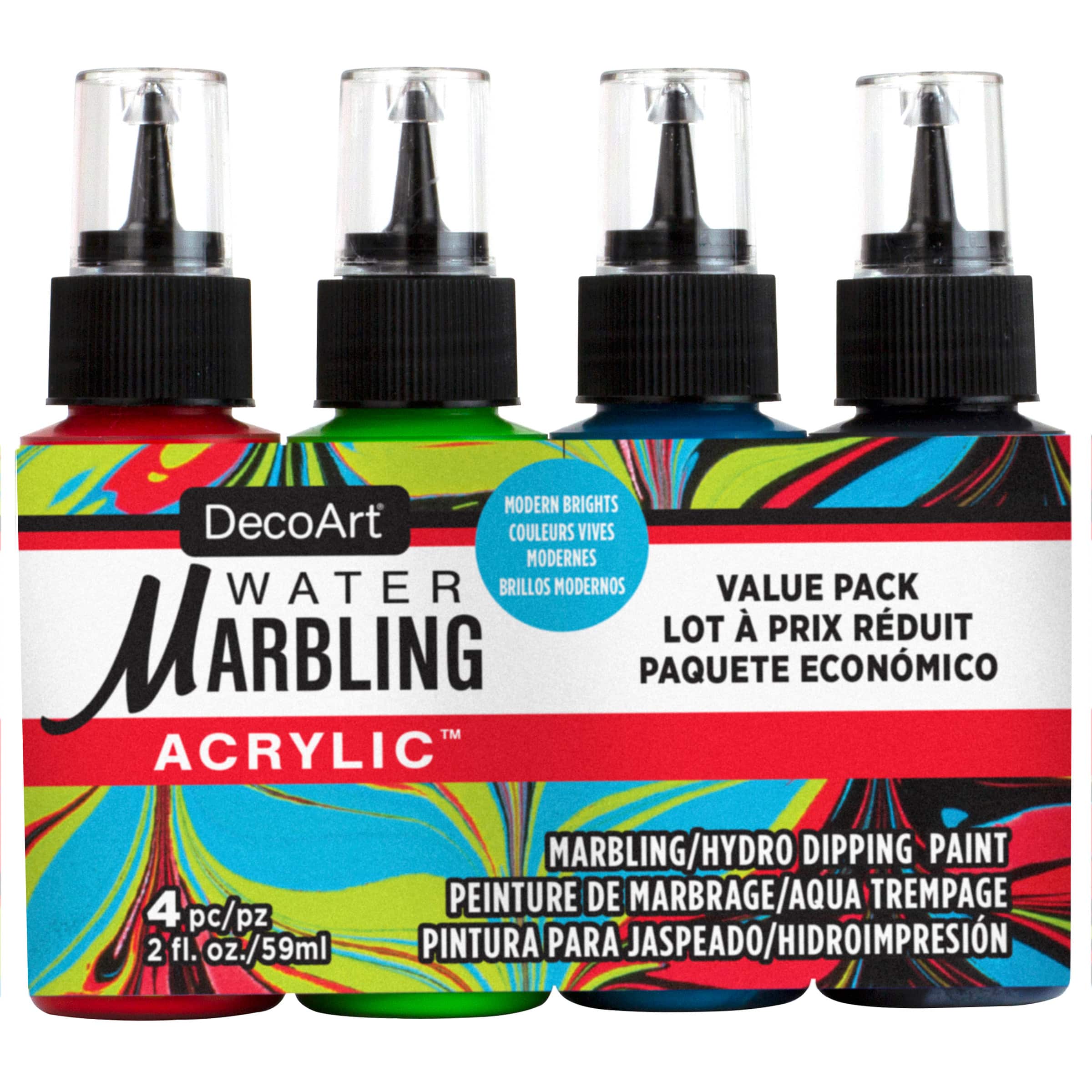DecoArt&#xAE; 4-Color Modern Brights Water Marbling Value Pack