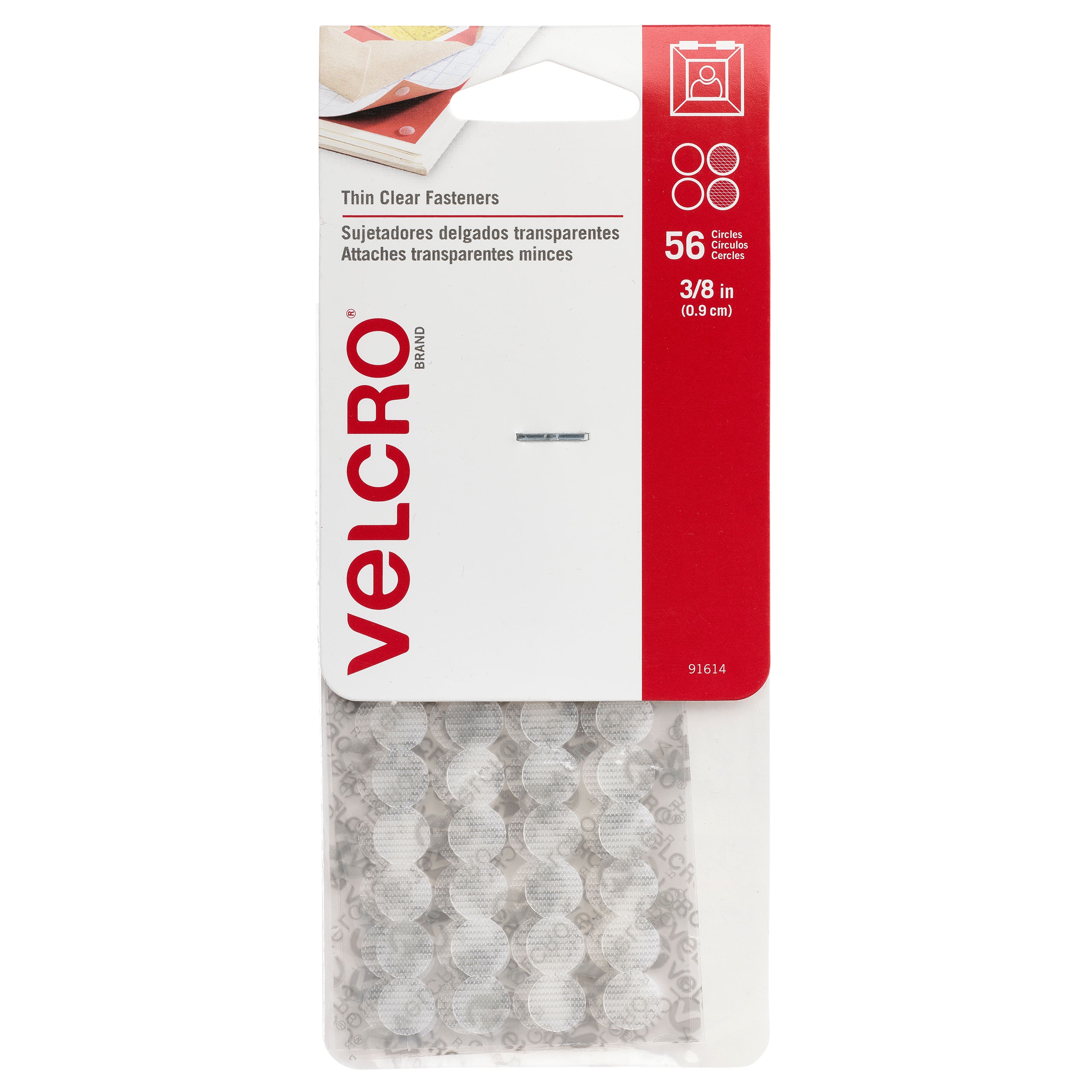 12 Packs: 56 ct. (672 total) VELCRO&#xAE; Brand Thin Clear Fasteners