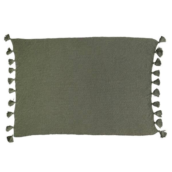 Hello Honey® Olive Green Knit Throw Blanket with Tassels