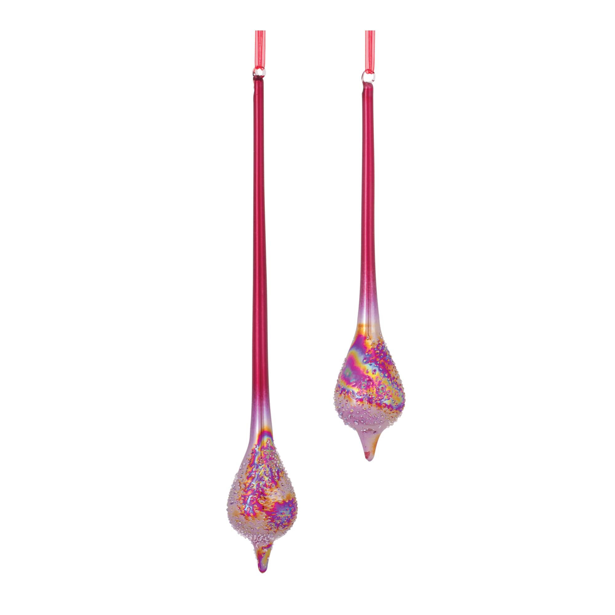 12ct. Assorted Iridescent Glass Drop Ornament Set
