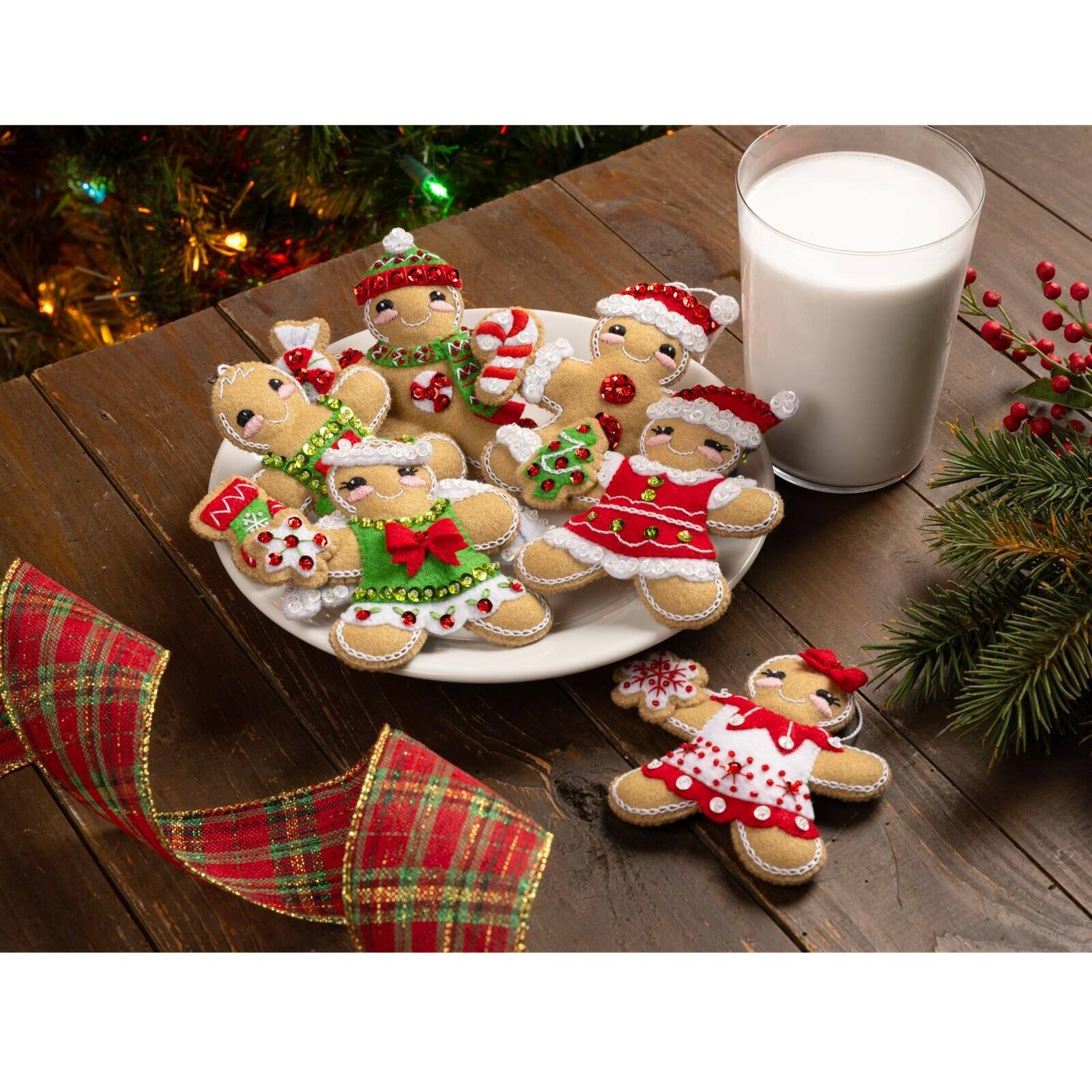 Bucilla&#xAE; Dressed-Up Gingerbread Felt Ornament Kit