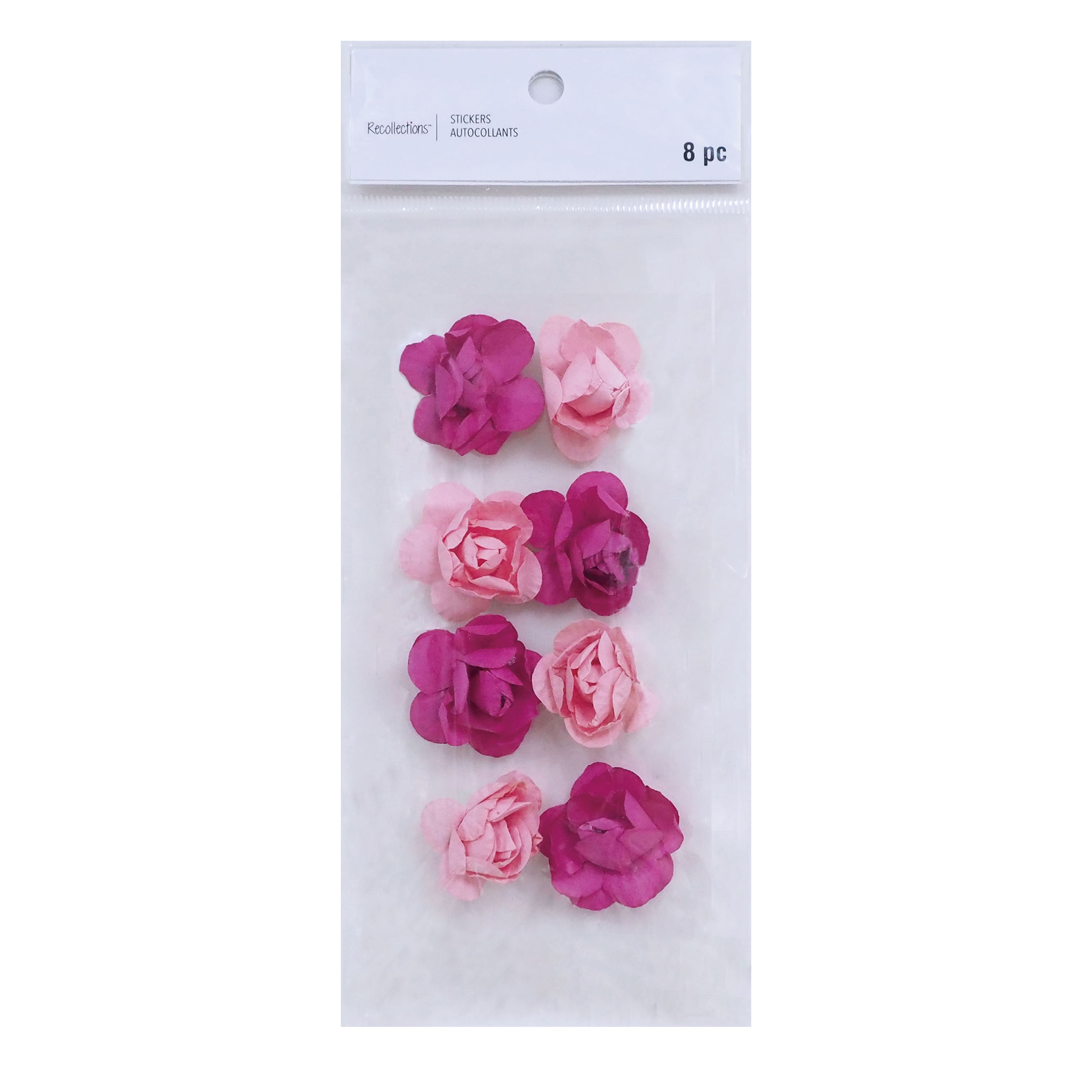 12 Packs: 8 ct. (96 total) 3D Rose Floral Stickers by Recollections™