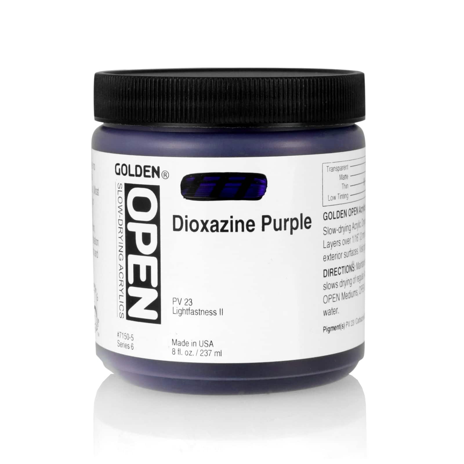 Golden OPEN Slow Drying Acrylics, 8 oz Paint in Dioxazine Purple