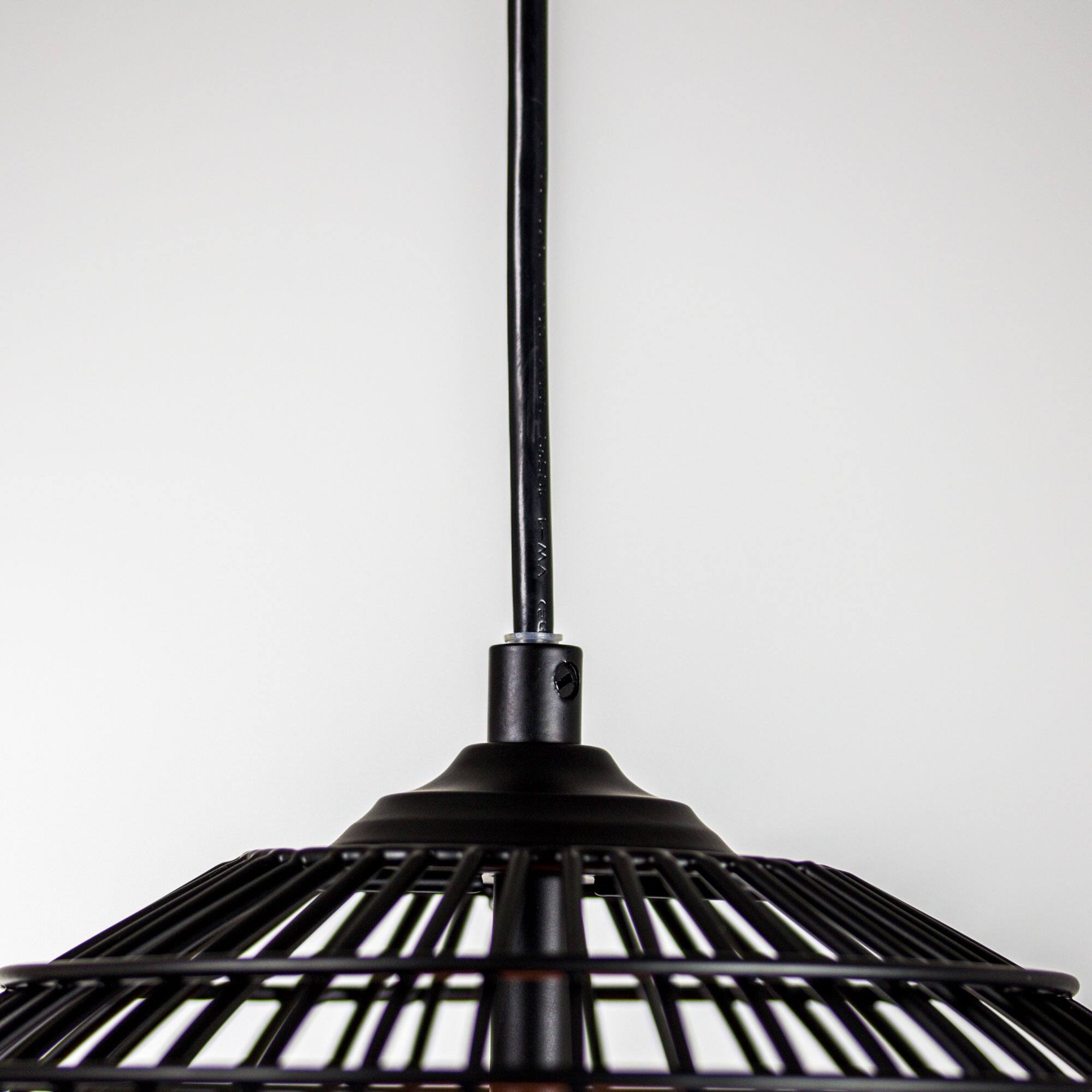 13&#x22; Industrial Style Caged Metal Pendant Lamp with Edison Bulb
