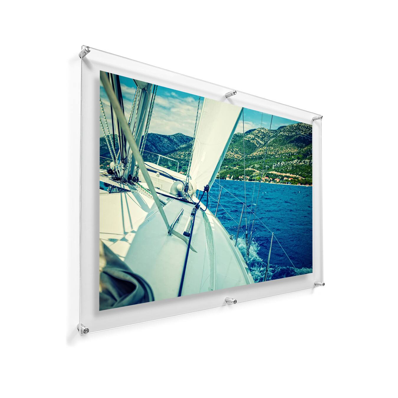 Wexel Art Double Panel Clear Acrylic Floating Wall Frame with Silver Hardware