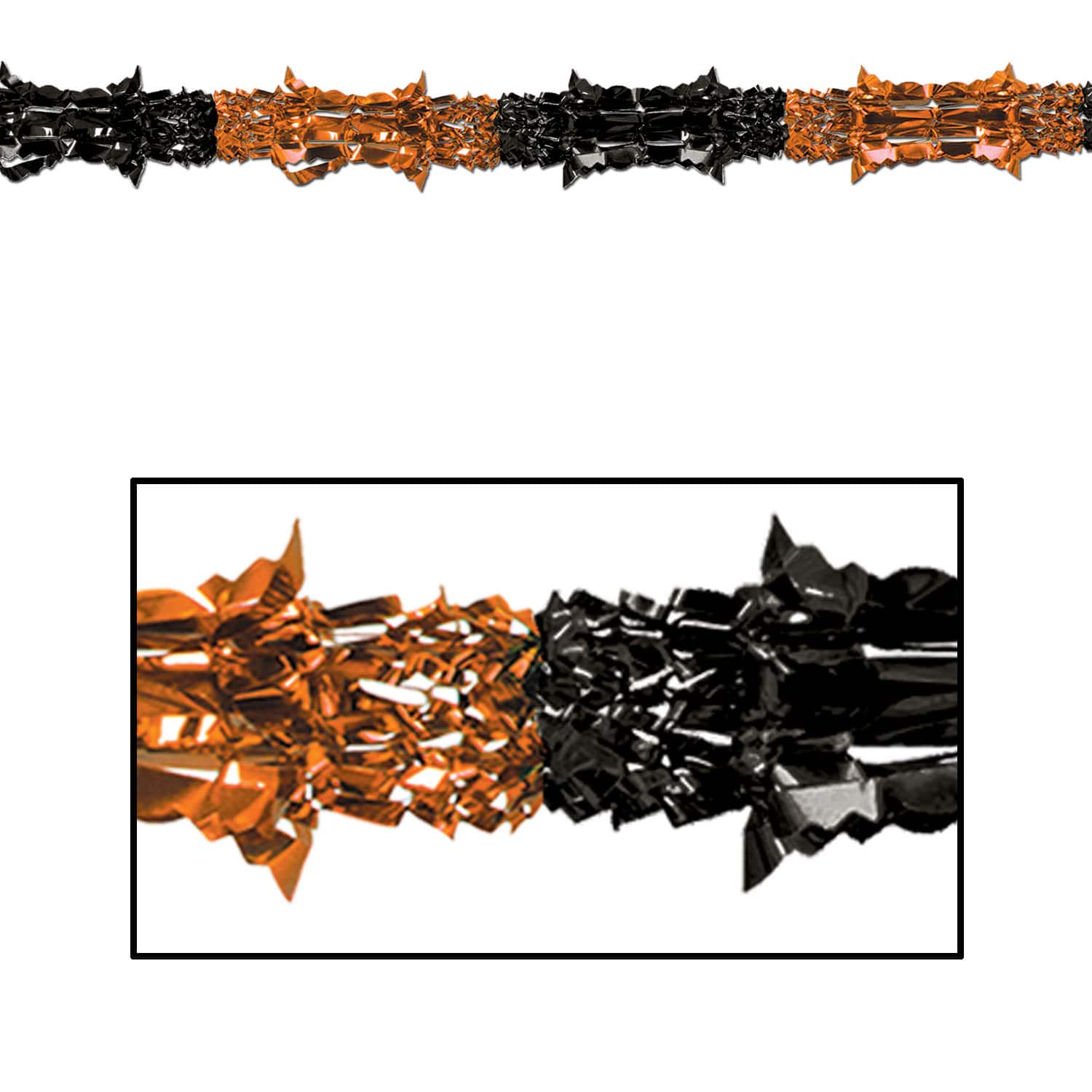 Beistle 9ft. Orange & Black Metallic Garlands, 2ct.
