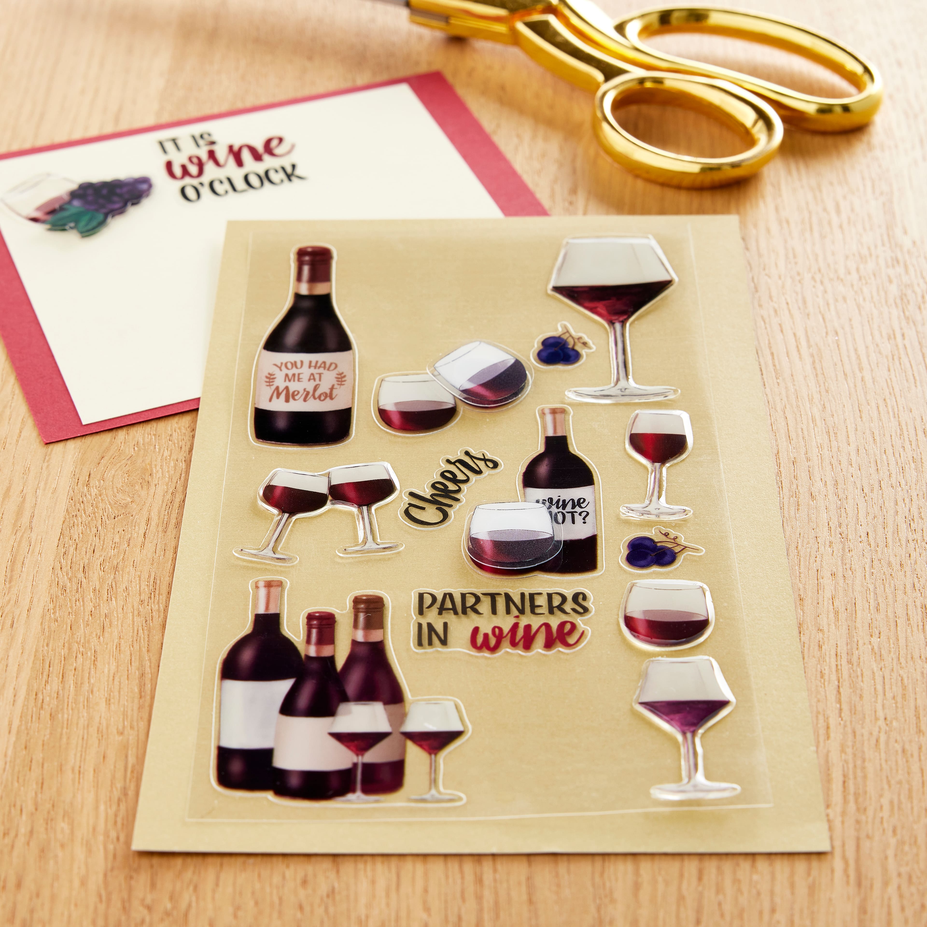 12 Pack: Red Wine Stickers by Recollections&#x2122;