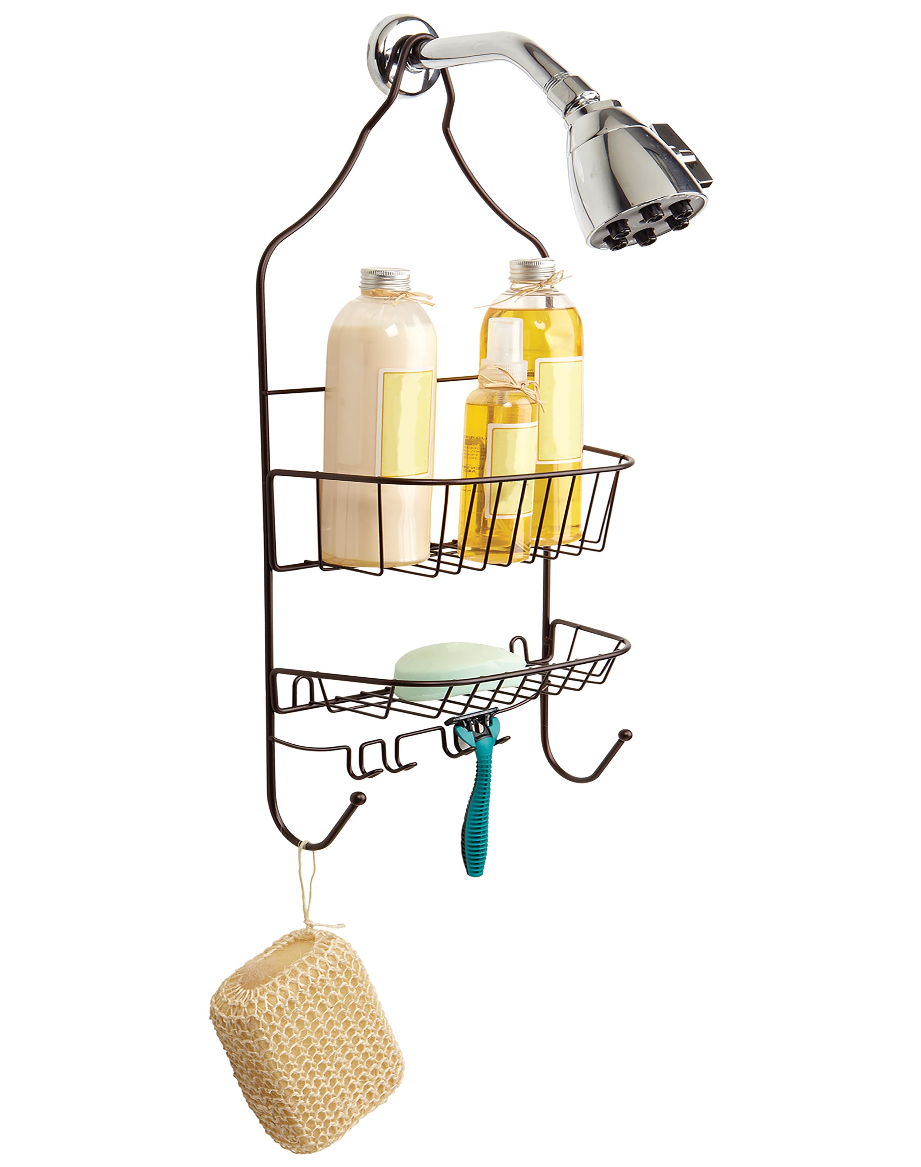 Bath Bliss Contoured Head Design Shower Caddy - Rust