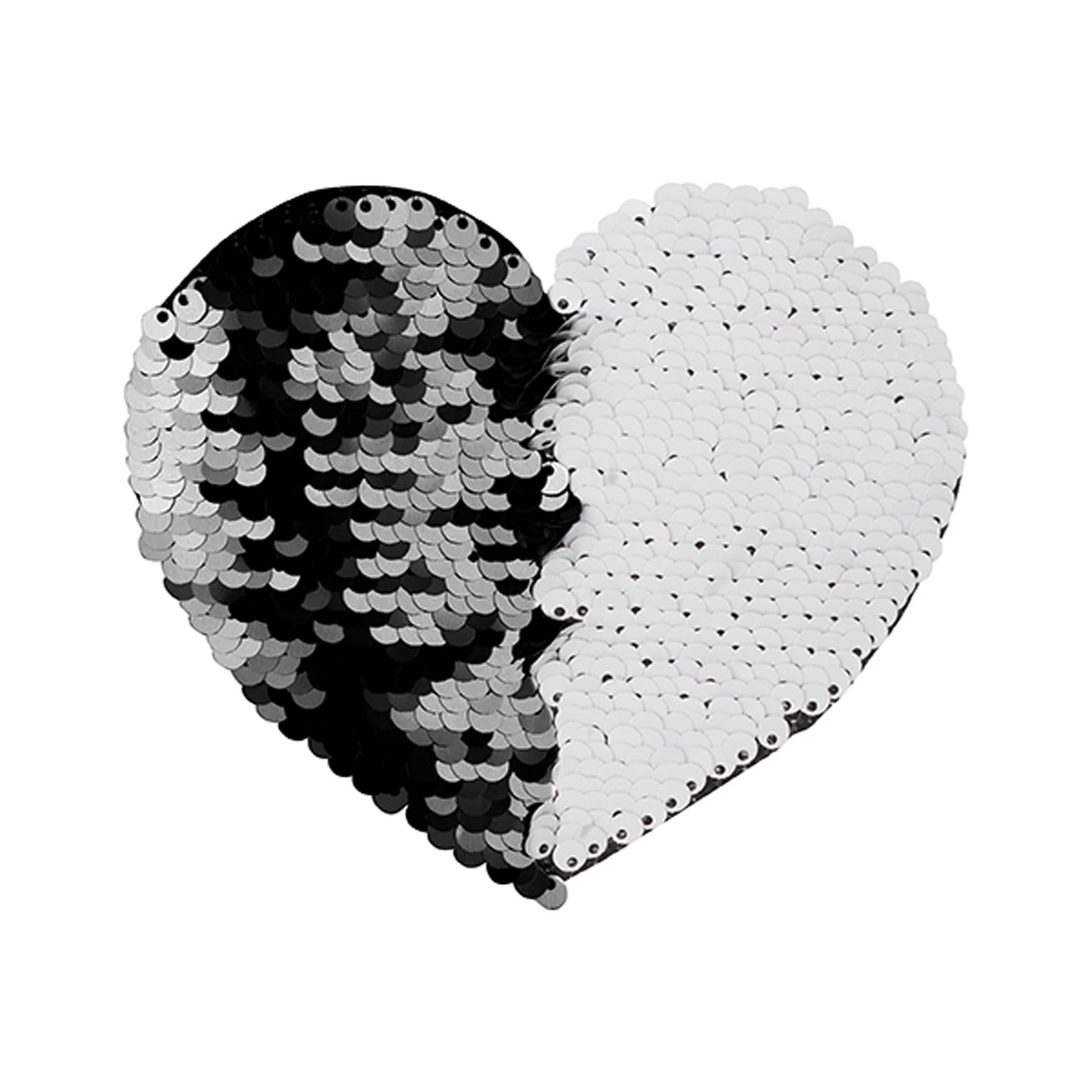Craft Express Sublimation Heart Shaped Sequin Patches, 2ct.