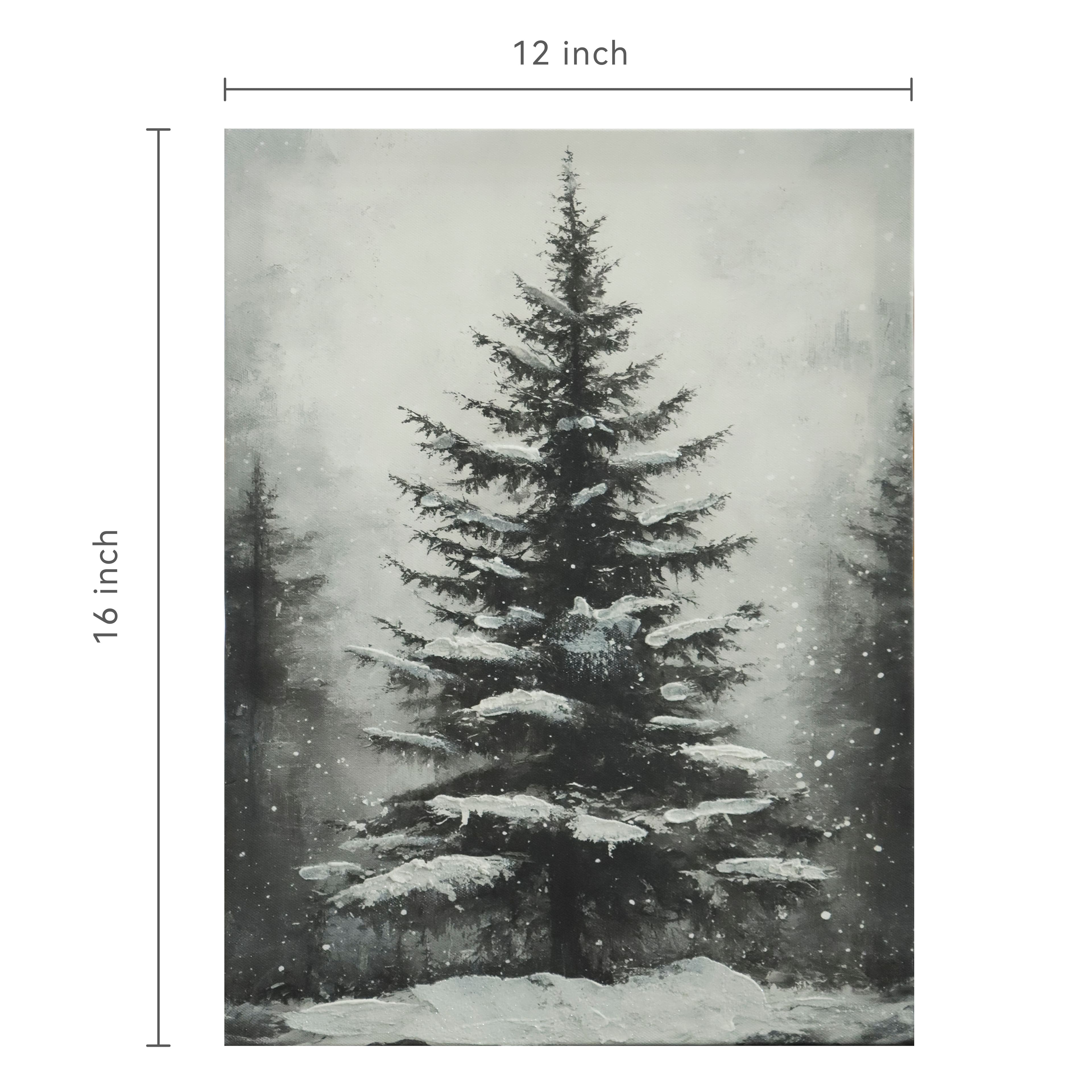 12" x 16" Black & White Snowy Tree Canvas Wall Décor by Ashland®