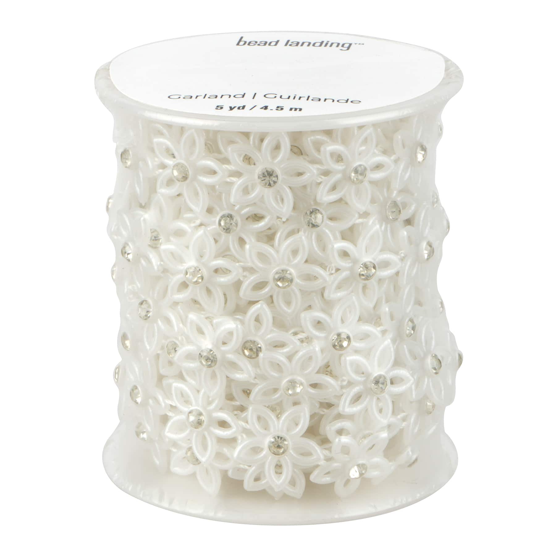 14.5mm White Plastic Pearl Flower Garland, 5yd. by Bead Landing™