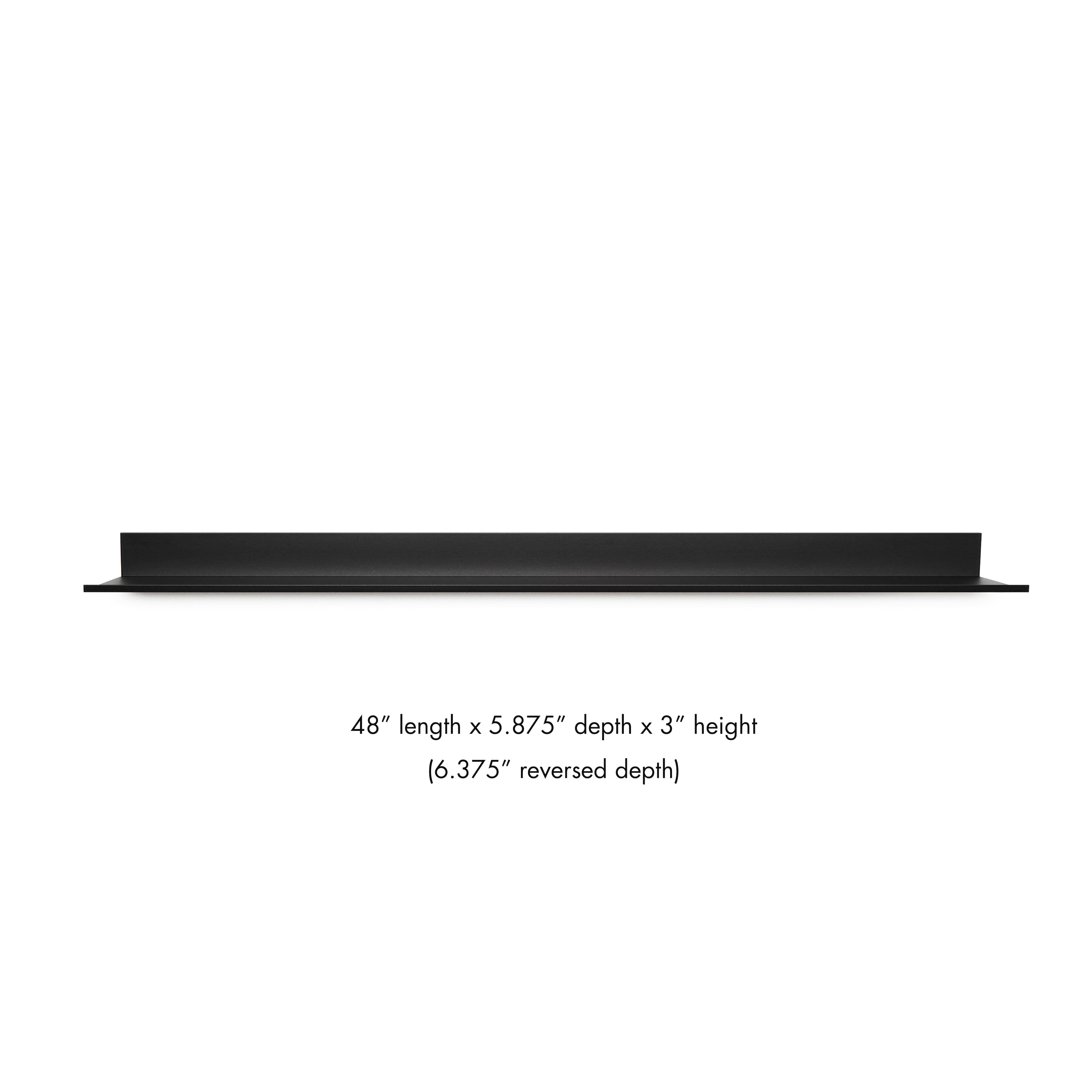 HangZ&#x2122; Black Reversible No Stud Floating Shelf
