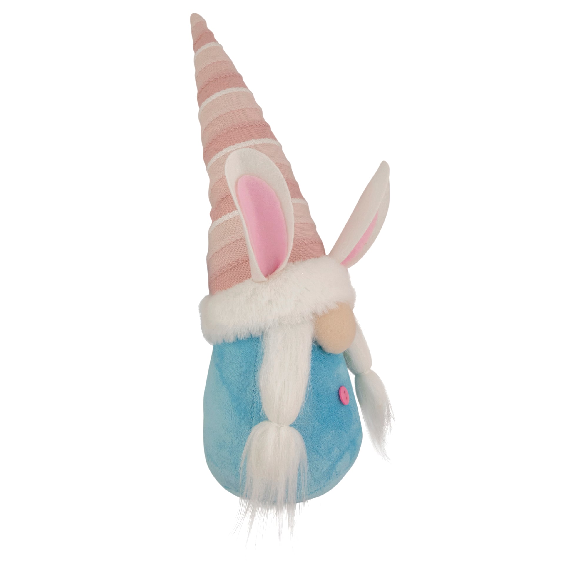 13&#x22; Blue and Pink Girl Easter Bunny Gnome