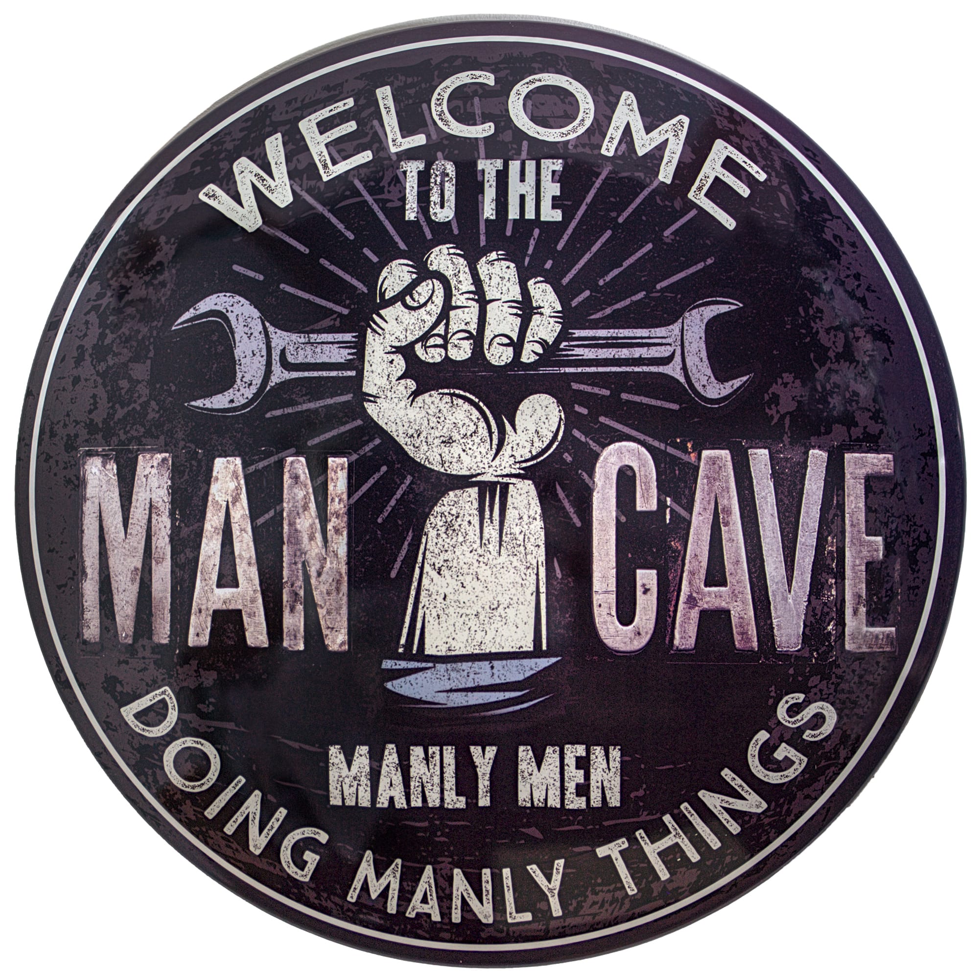 American Art Décor™ 15" Man Cave Dome Metal Sign