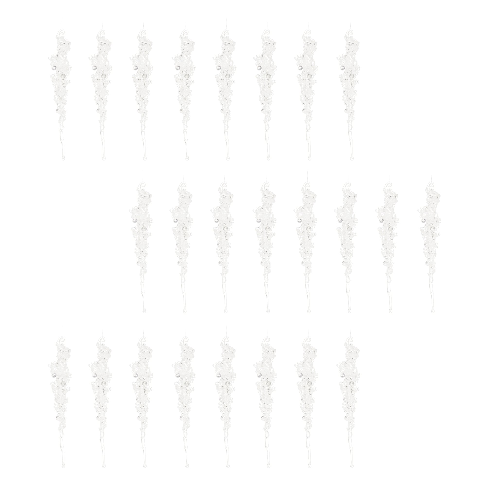 10.25" Glittered Icicle Drop Ornaments, 24ct.