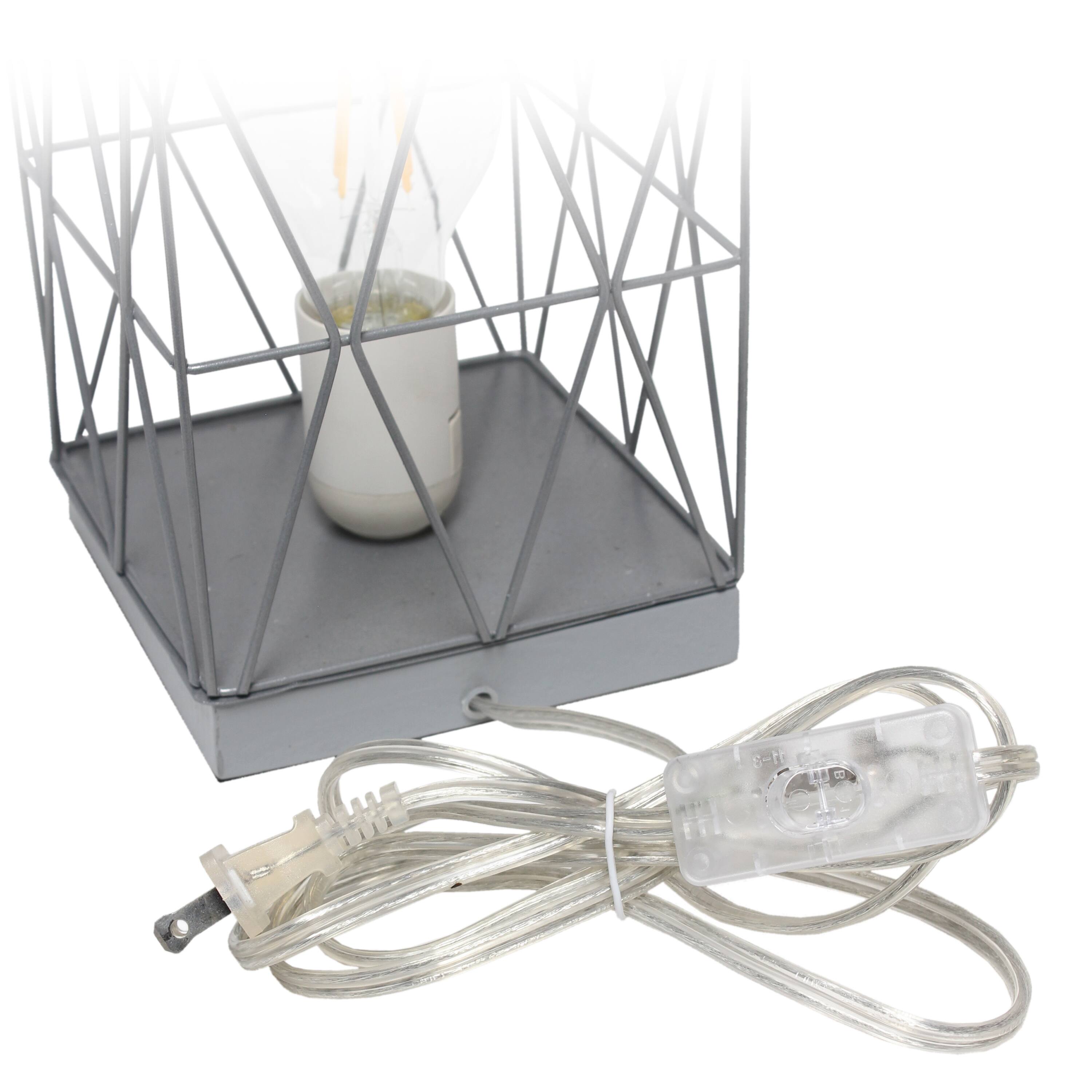 Simple Designs 10" Geometric Square Metal Table Lamp