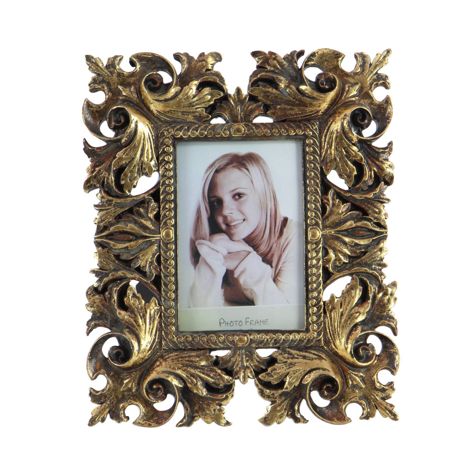 2 Pack Gold Polystone Traditional 4&#x22; x 6&#x22; Frames