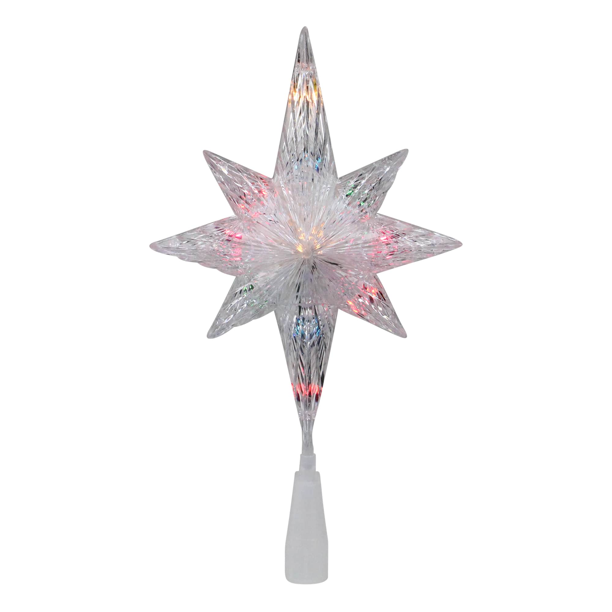 11&#x22; Lighted Clear Crystal Star of Bethlehem Tree Topper