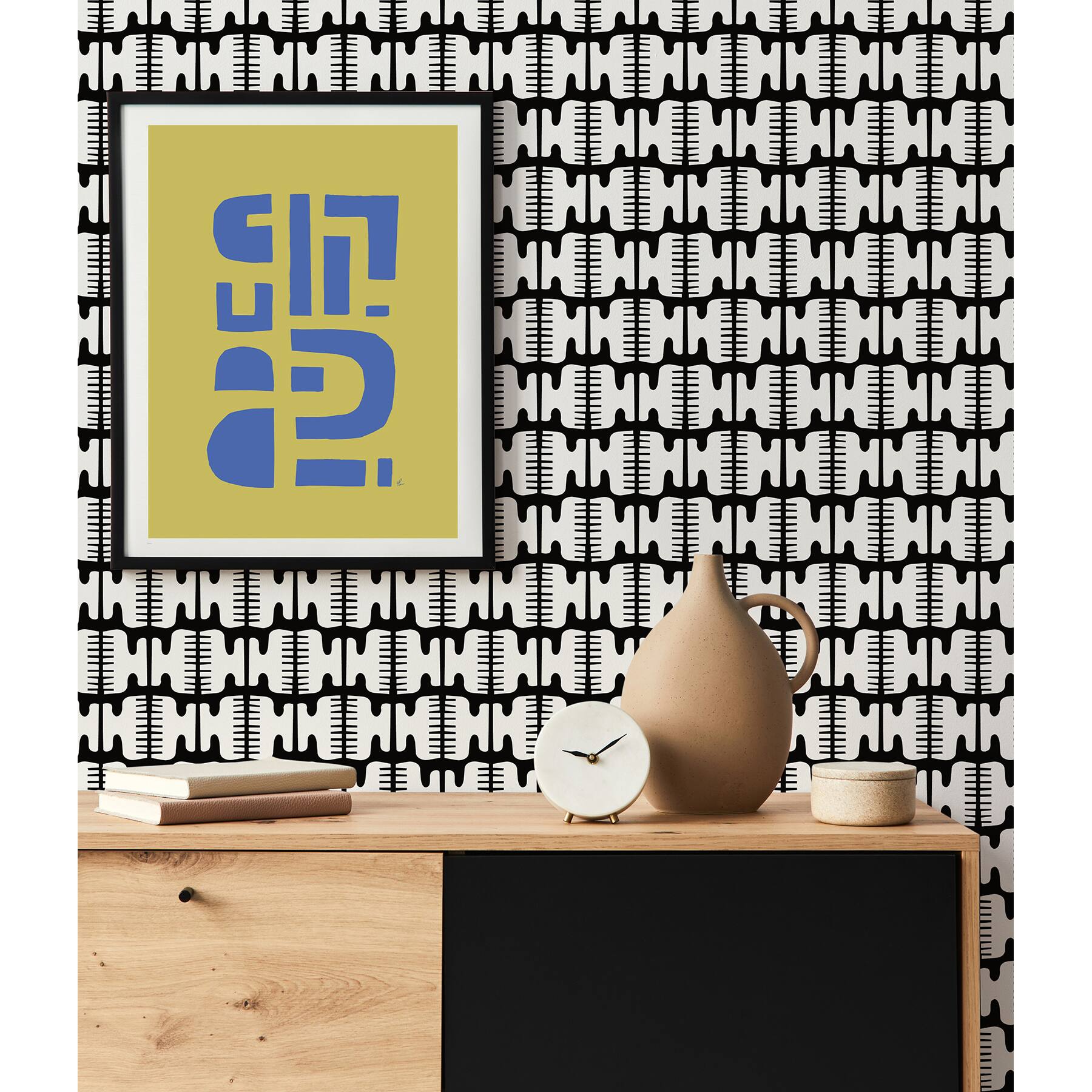 NuWallpaper Black Pepper Paperie Shift Peel &#x26; Stick Wallpaper