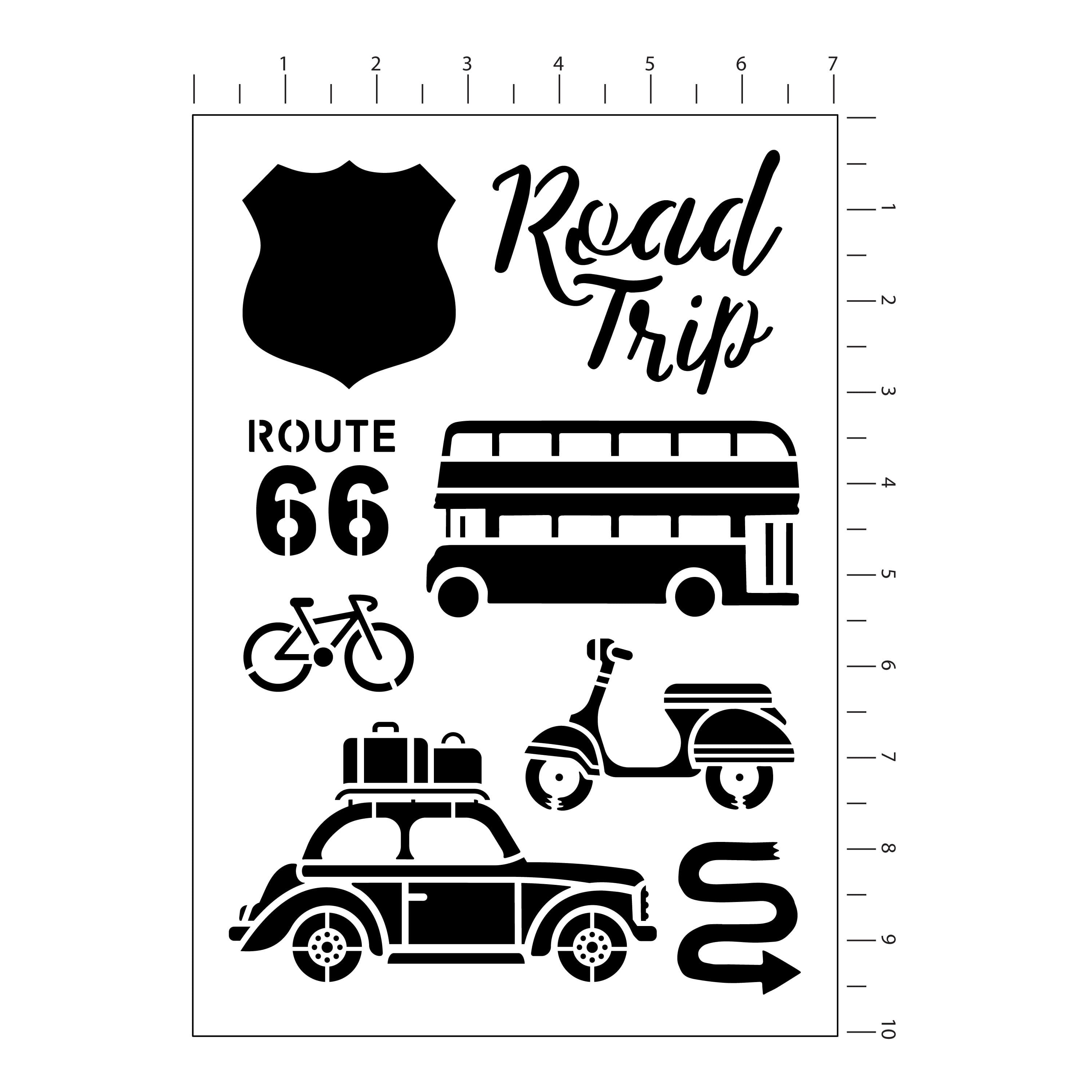 Road Trip Stencils, 7" x 10" by Craft Smart®