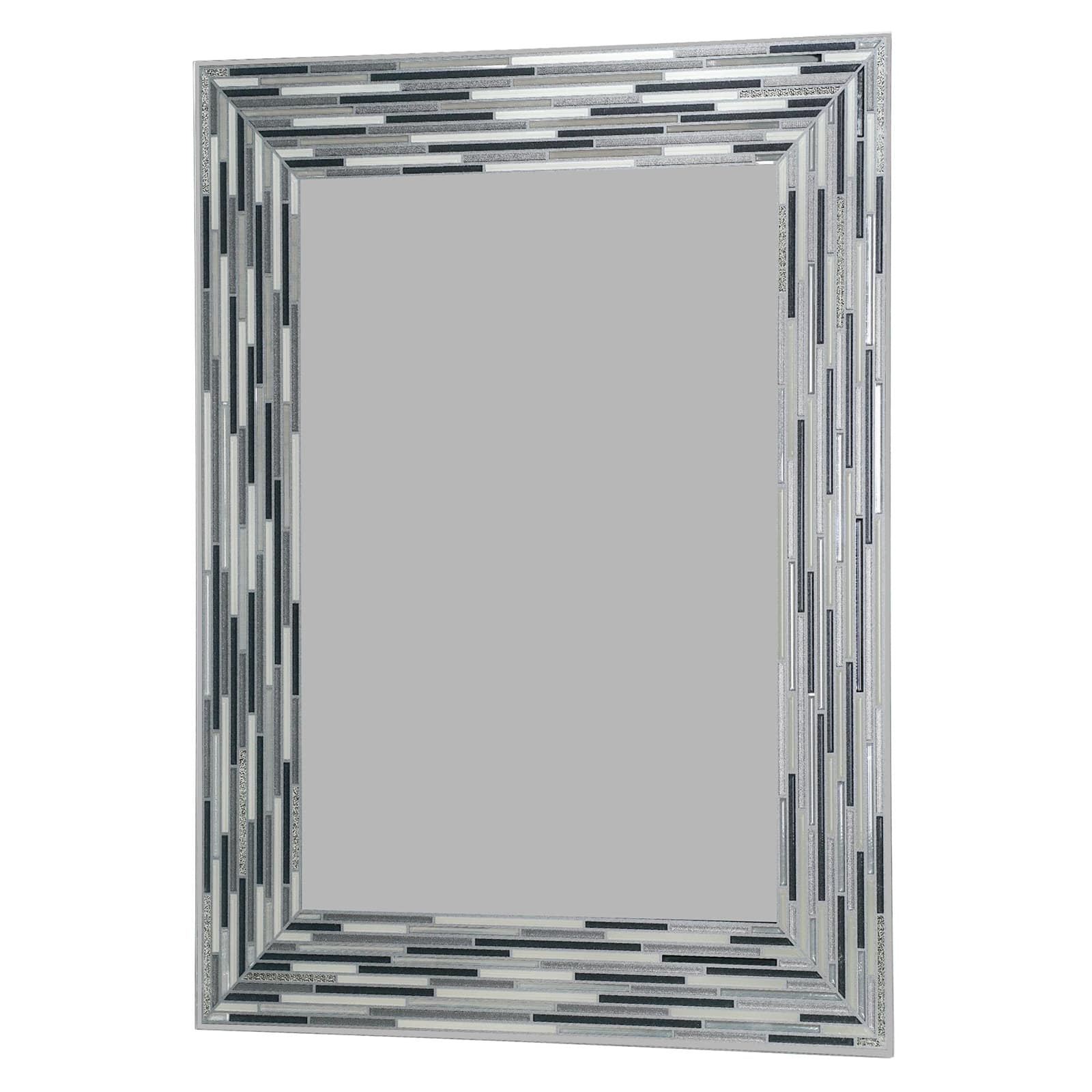 Head West Frameless Reeded Mosaic Printed Wall Décor Mirror