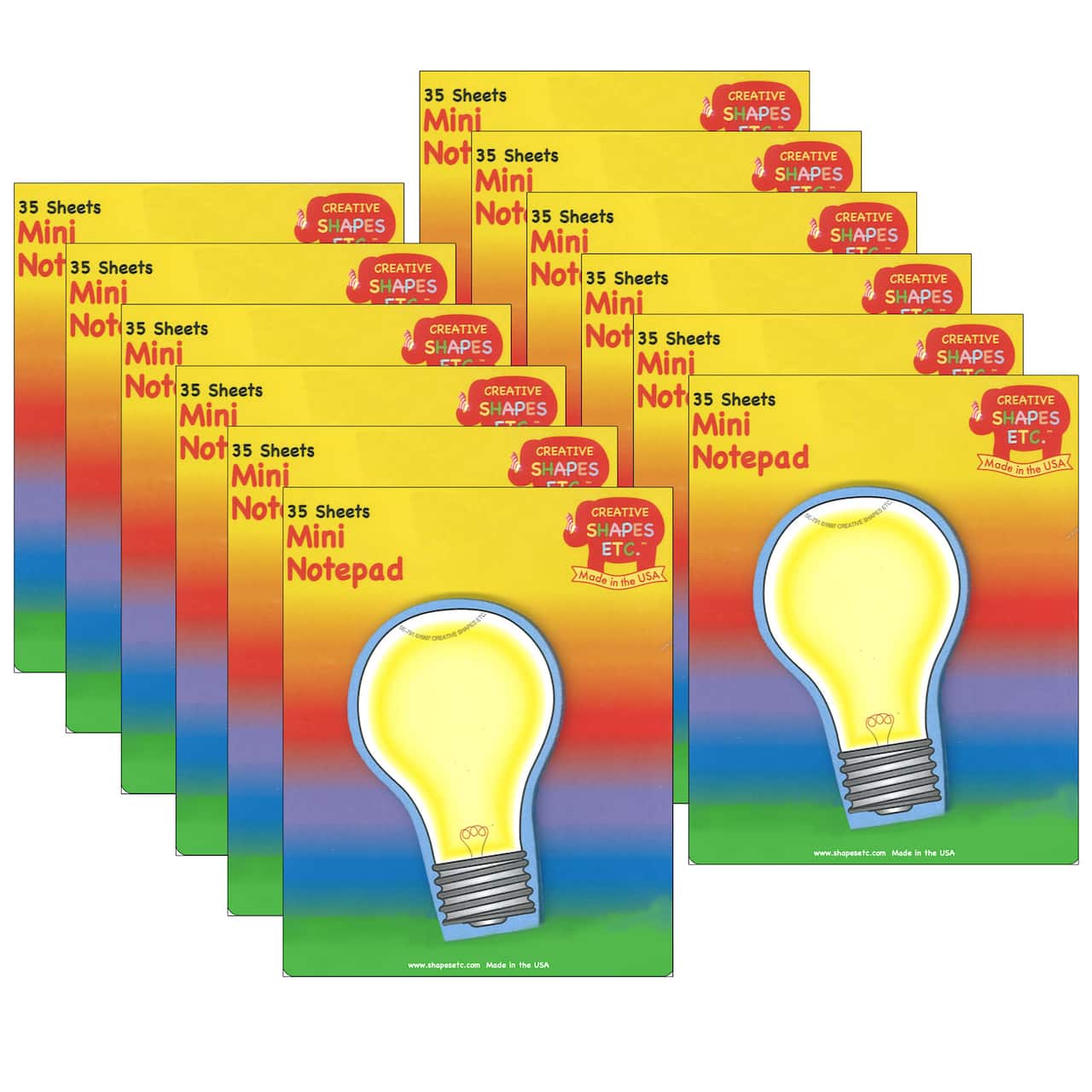 Creative Shapes Ect™ Mini Light Bulb Notepads, 12 Packs of 35 | Michaels