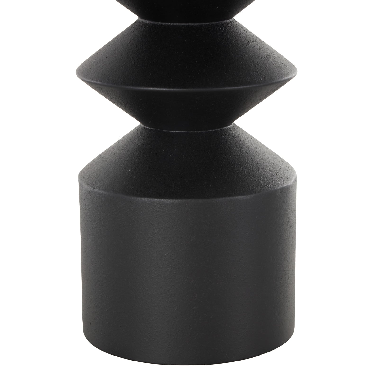 22&#x22; Black Metal Art Deco Style Fluted Vase