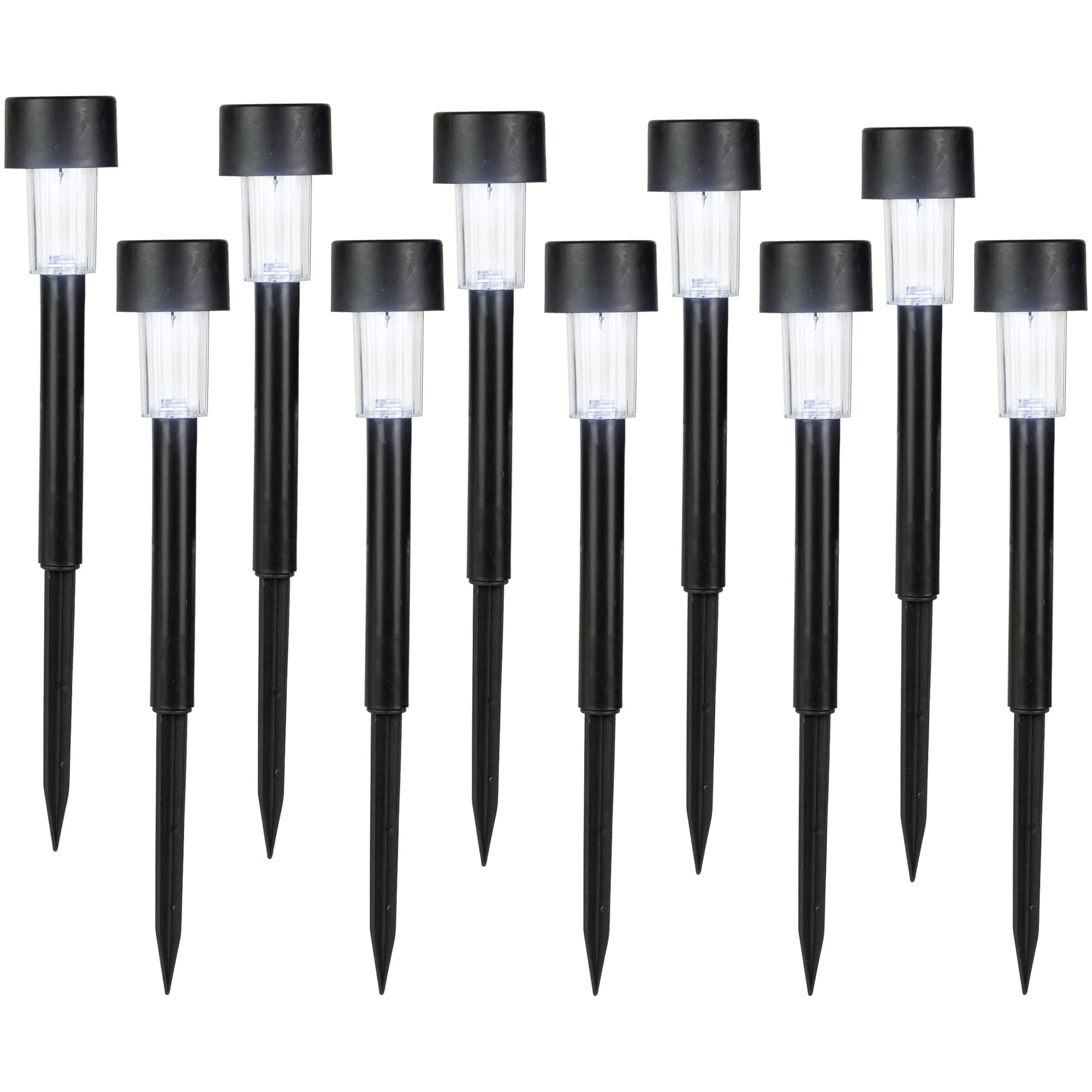 12.25" Black Solar Powered LED Pathway Markers, 10ct.