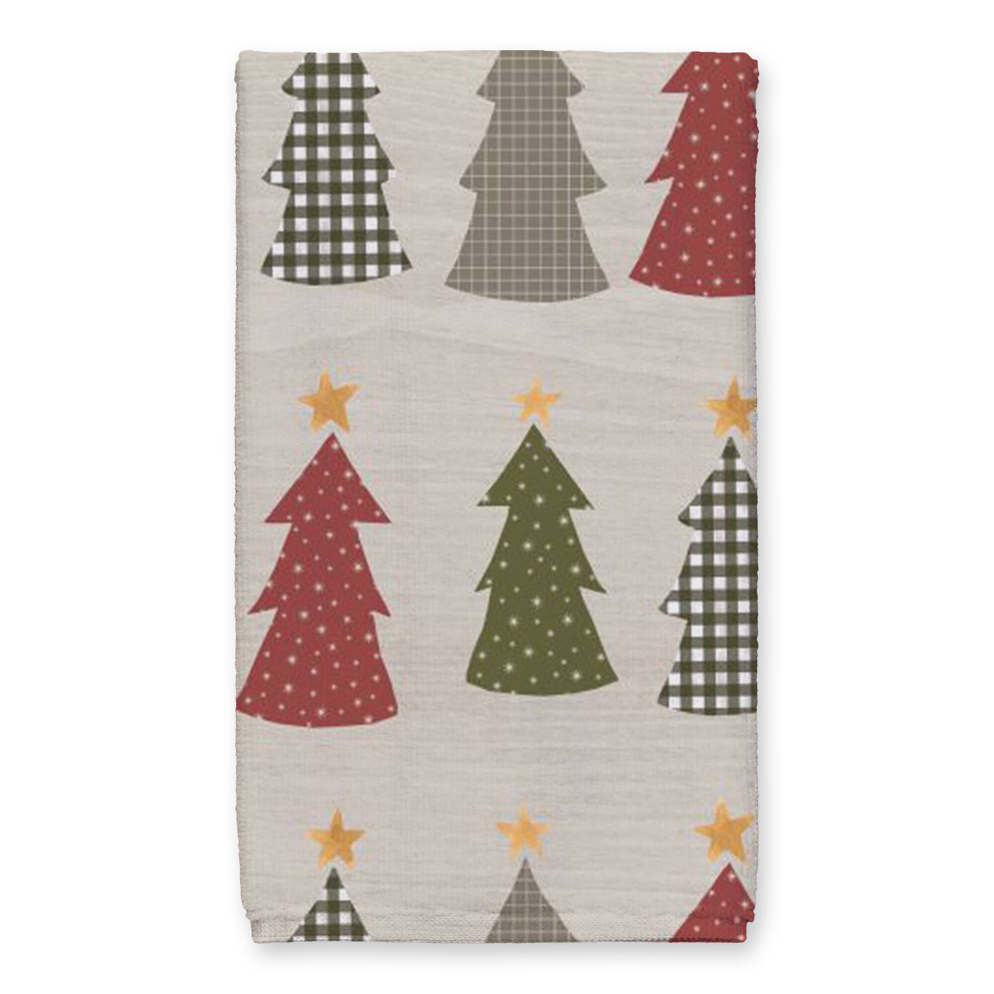 Sweater Weather Tree Pattern Tea Towel Set